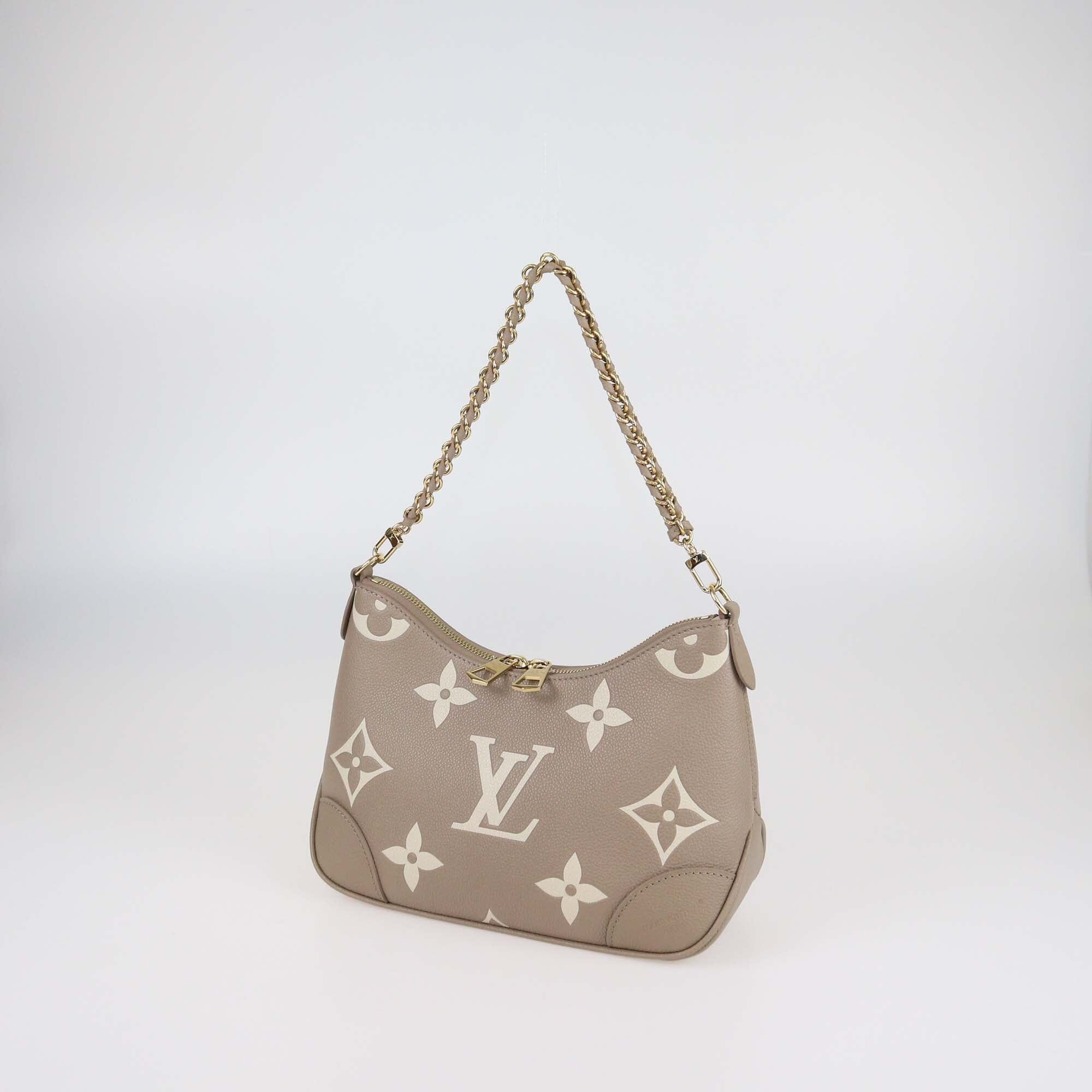 Louis Vuitton Tourterelle/Creme Monogram Empreinte Boulogne Leather PM Bag Womens Louis Vuitton