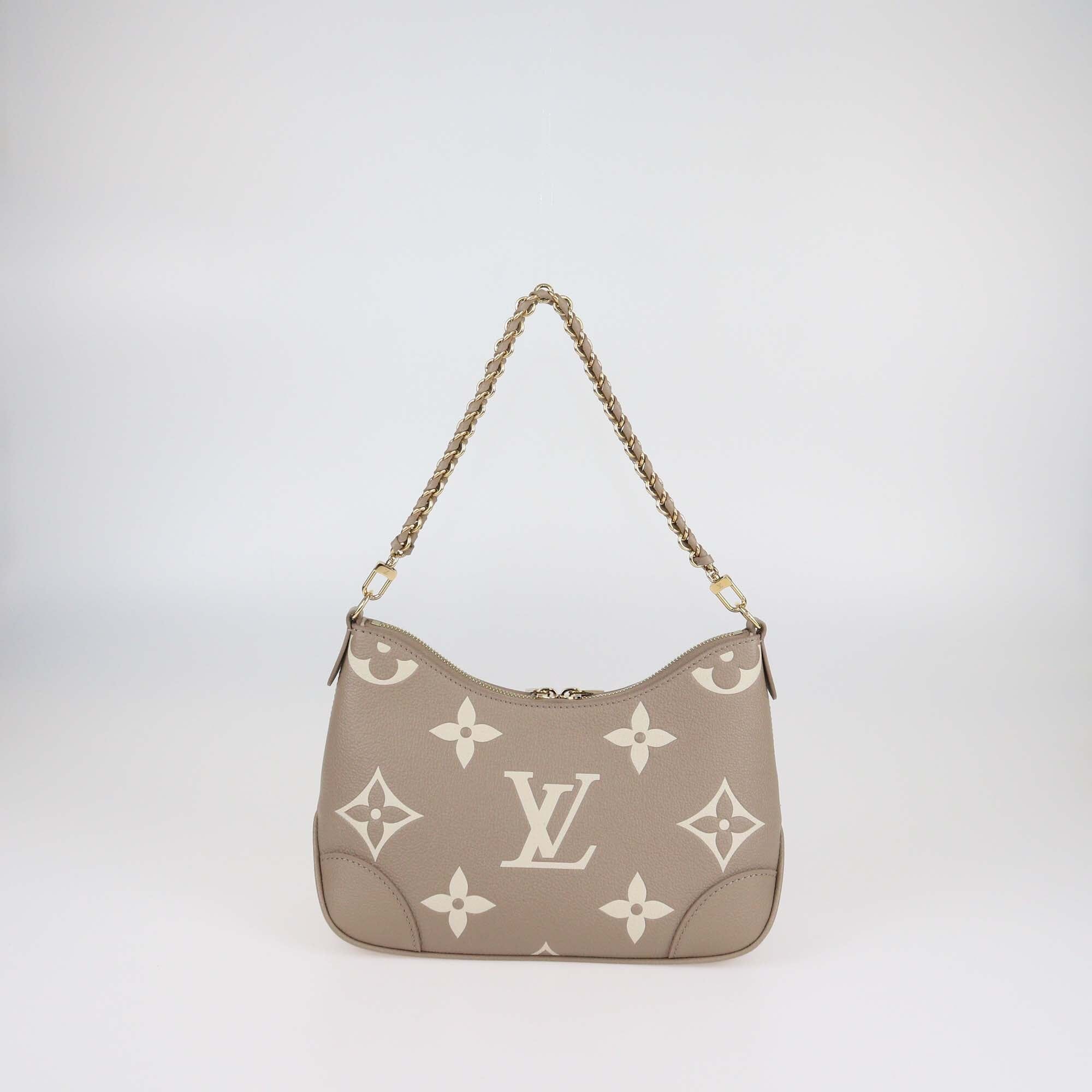 Louis Vuitton Tourterelle/Creme Monogram Empreinte Boulogne Leather PM Bag Womens Louis Vuitton