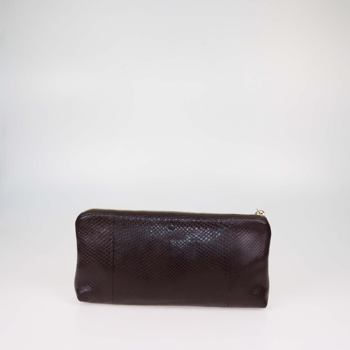 Gucci Brown Snake Leather Sienna Tassel Clutch