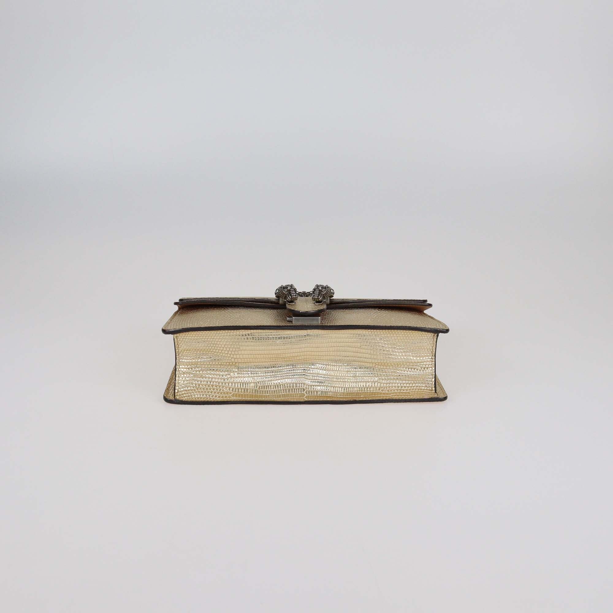 Gucci Gold Lizard Dionysus Small Rectangular Chain Shoulder Bag Womens Gucci
