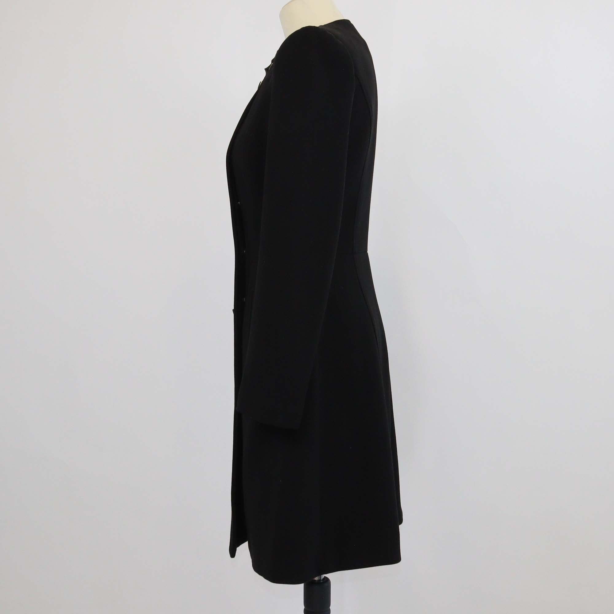 Elisabetta Franchi Black Jersey Lace Up Detail Coat
