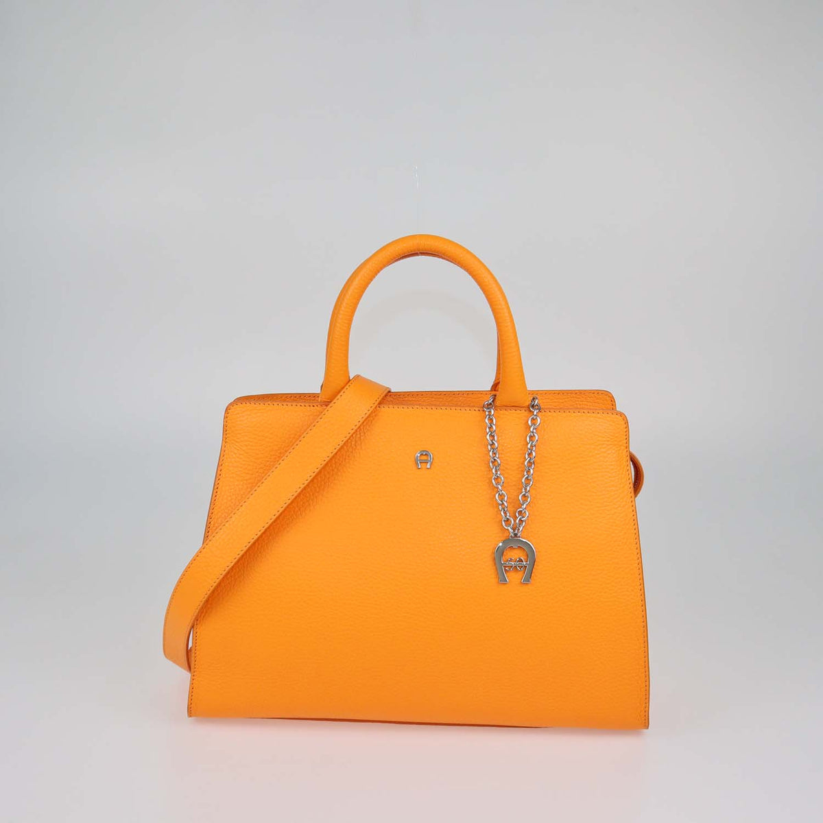 Aigner Orange Leather Medium Cybill Tote