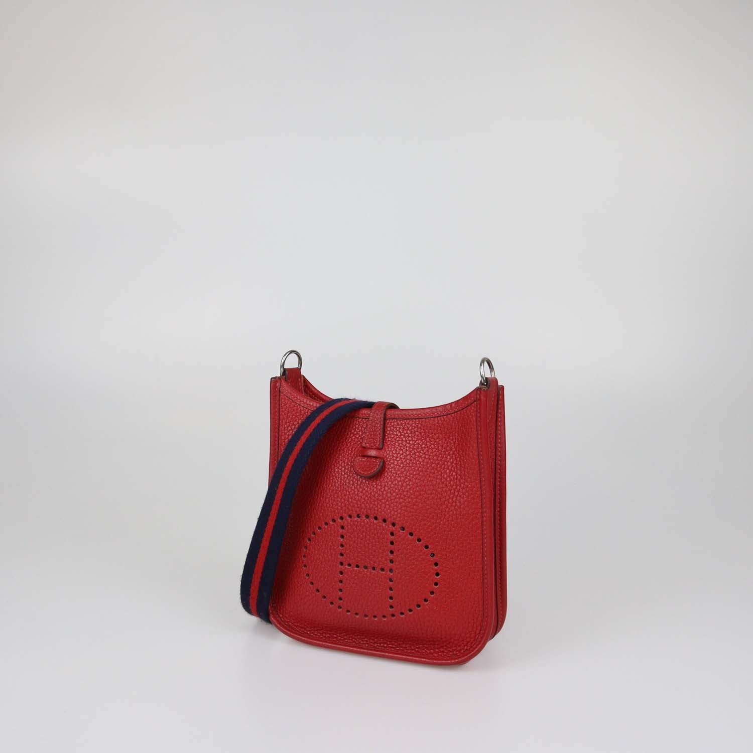 Hermes Red Clemence Leather Evelyne TPM Bag