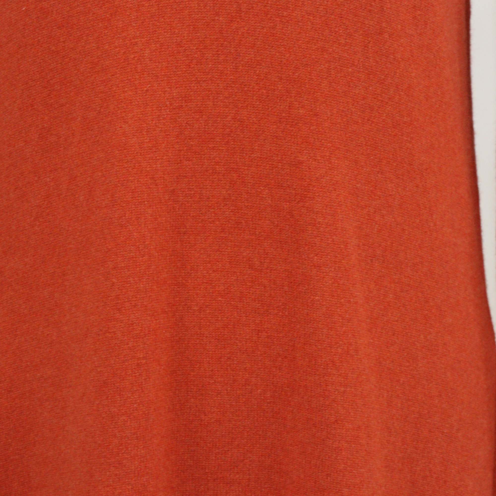 Stella McCartney Dark Orange Cashmere & Wool Knitted V Neck Sweater Dress