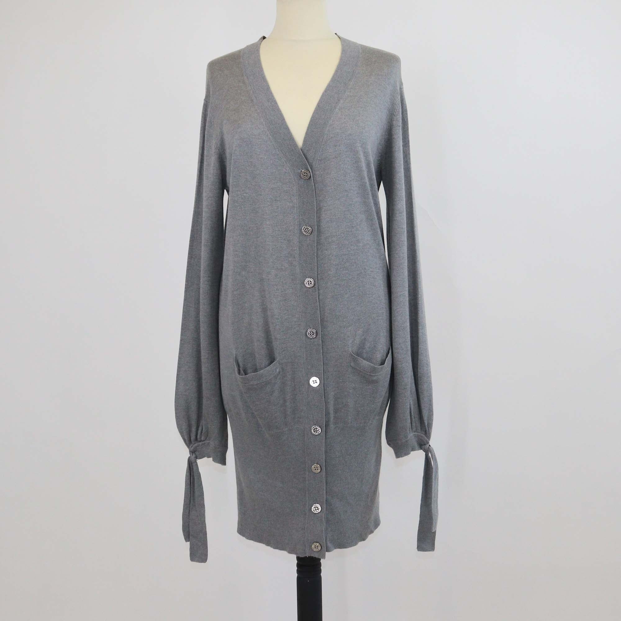 Mulberry Grey Blend Silk Long Cardigan