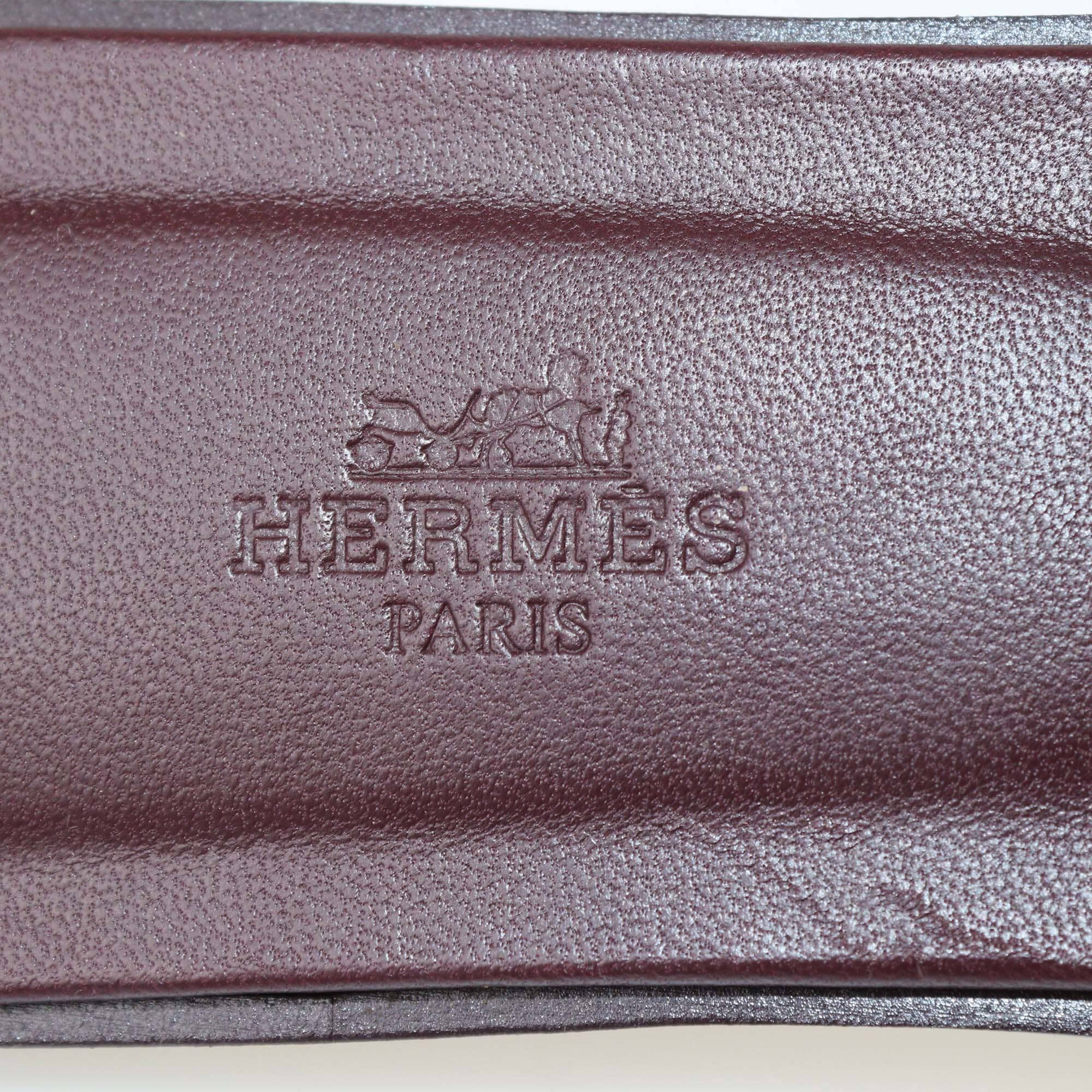 Hermes Rouge H Epsom Leather Oran Sandals Womens Hermes