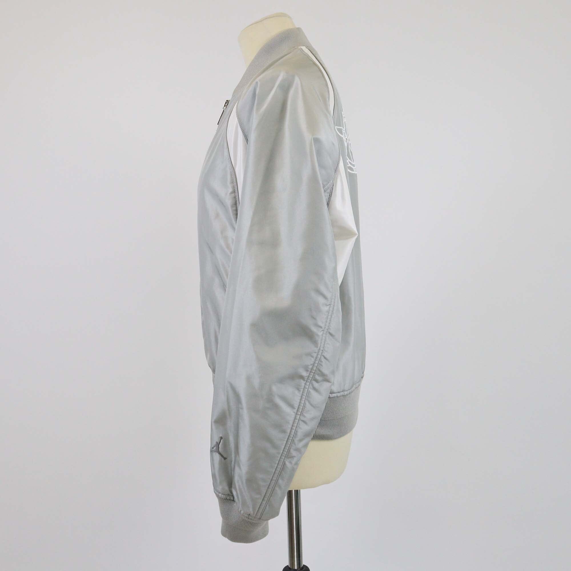 Christian Dior x Jordan Grey Logo Embroidered Bomber Jacket Womens Christian Dior x Air Jordan