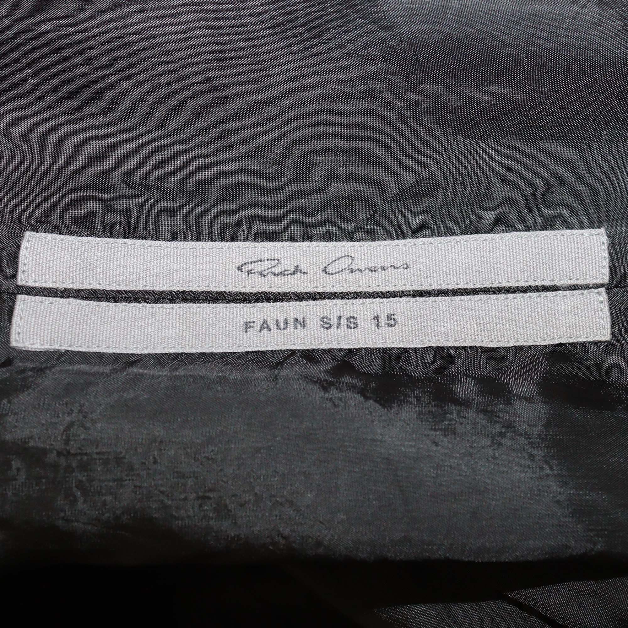 Rick Owens Black Cotton Messiah Embroidered Oversized Sleeveless Vest
