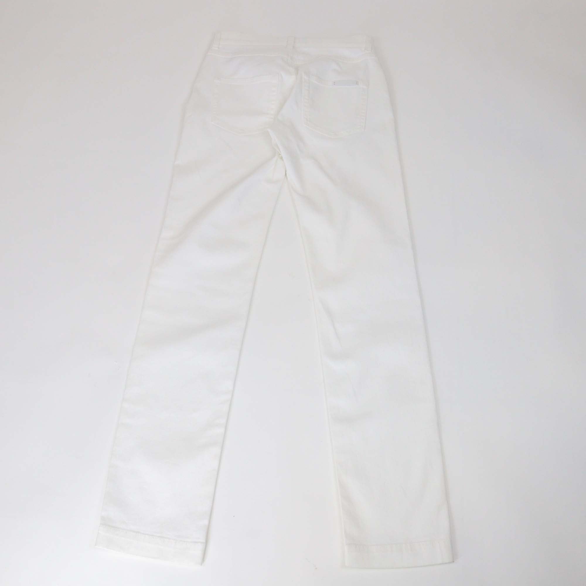 Dolce & Gabbana White Denim Floral Embroidered Girly Pants