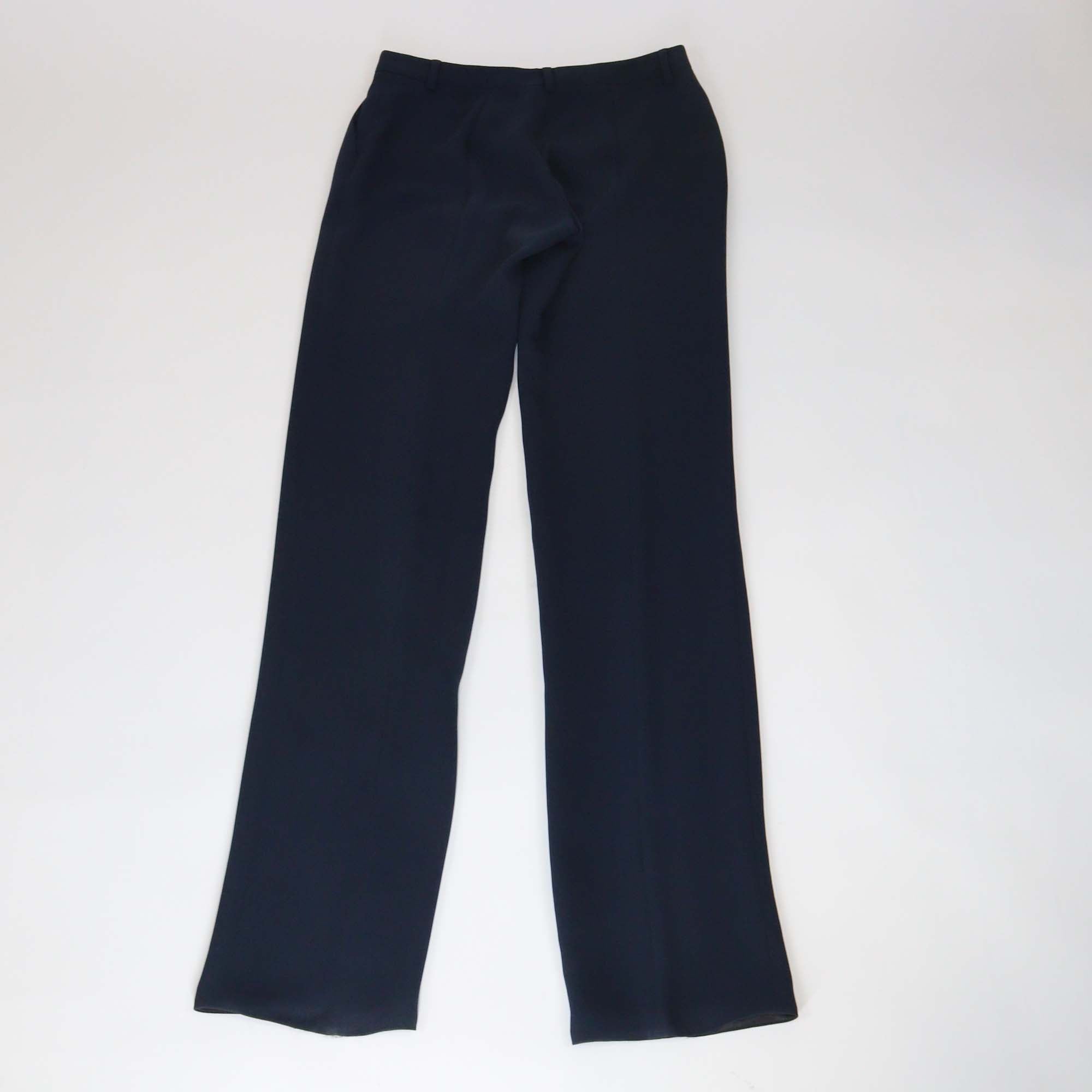 Giorgio Armani Navy Blue Triacetate Straight Pants
