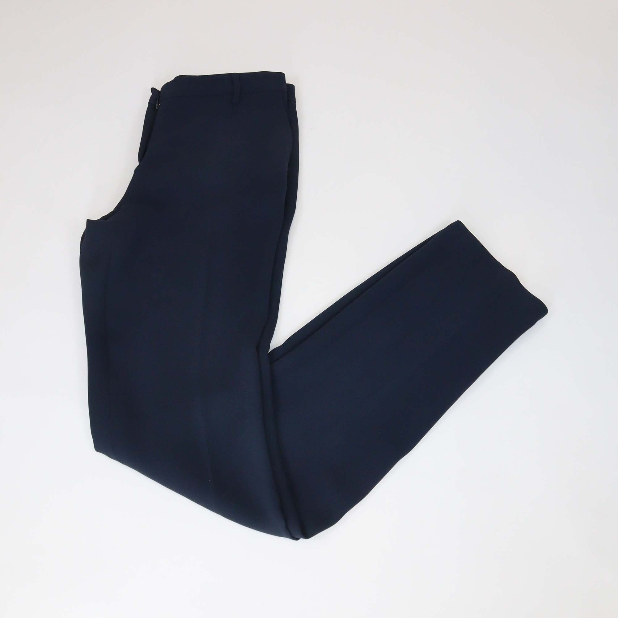 Giorgio Armani Navy Blue Triacetate Straight Pants