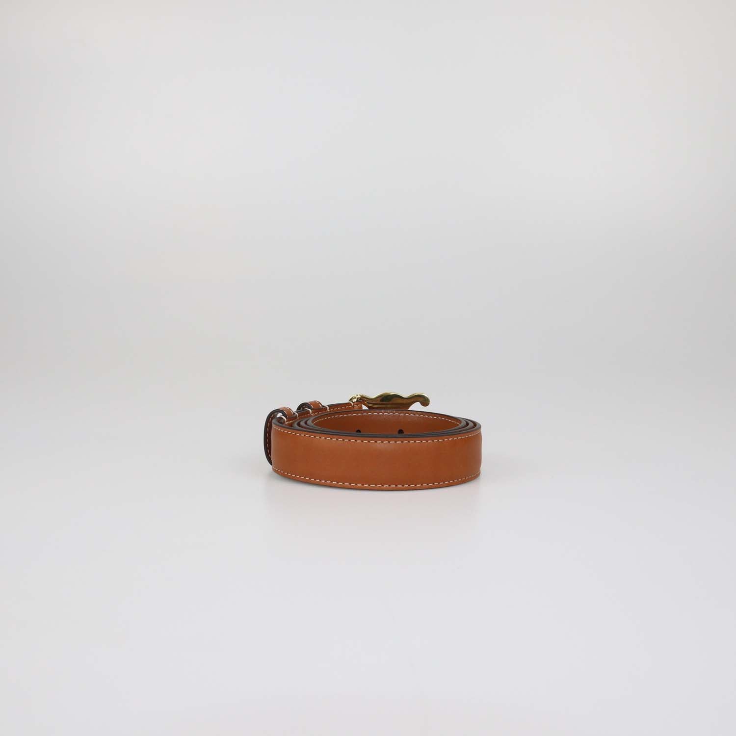 Celine Tan Leather Triomphe Belt