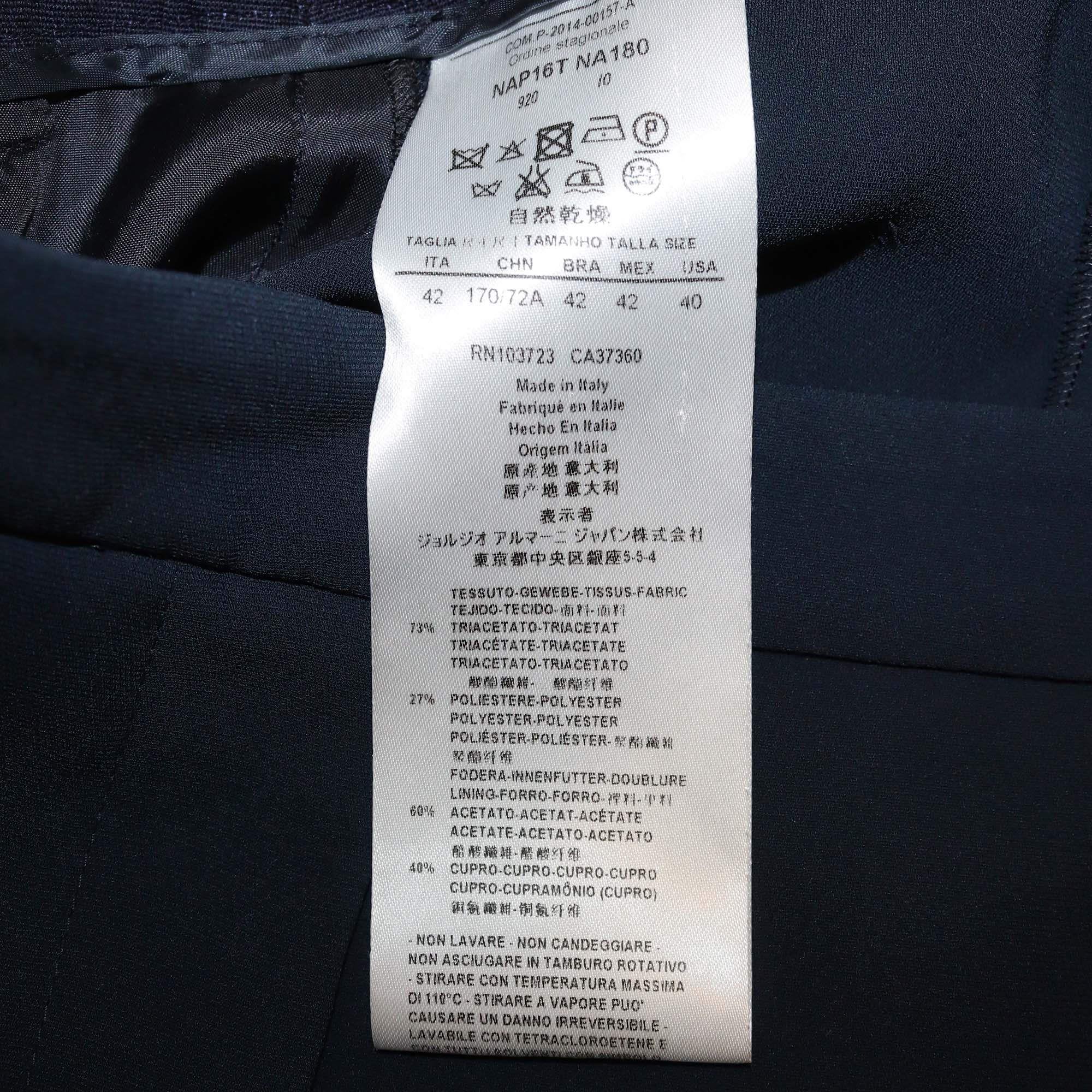 Giorgio Armani Navy Blue Triacetate Straight Pants