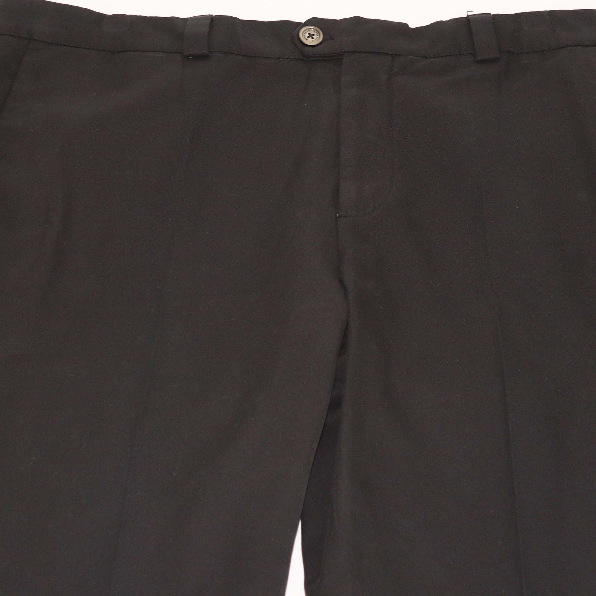 Brunello Cucinelli Black Cotton Leisure Fit Pants