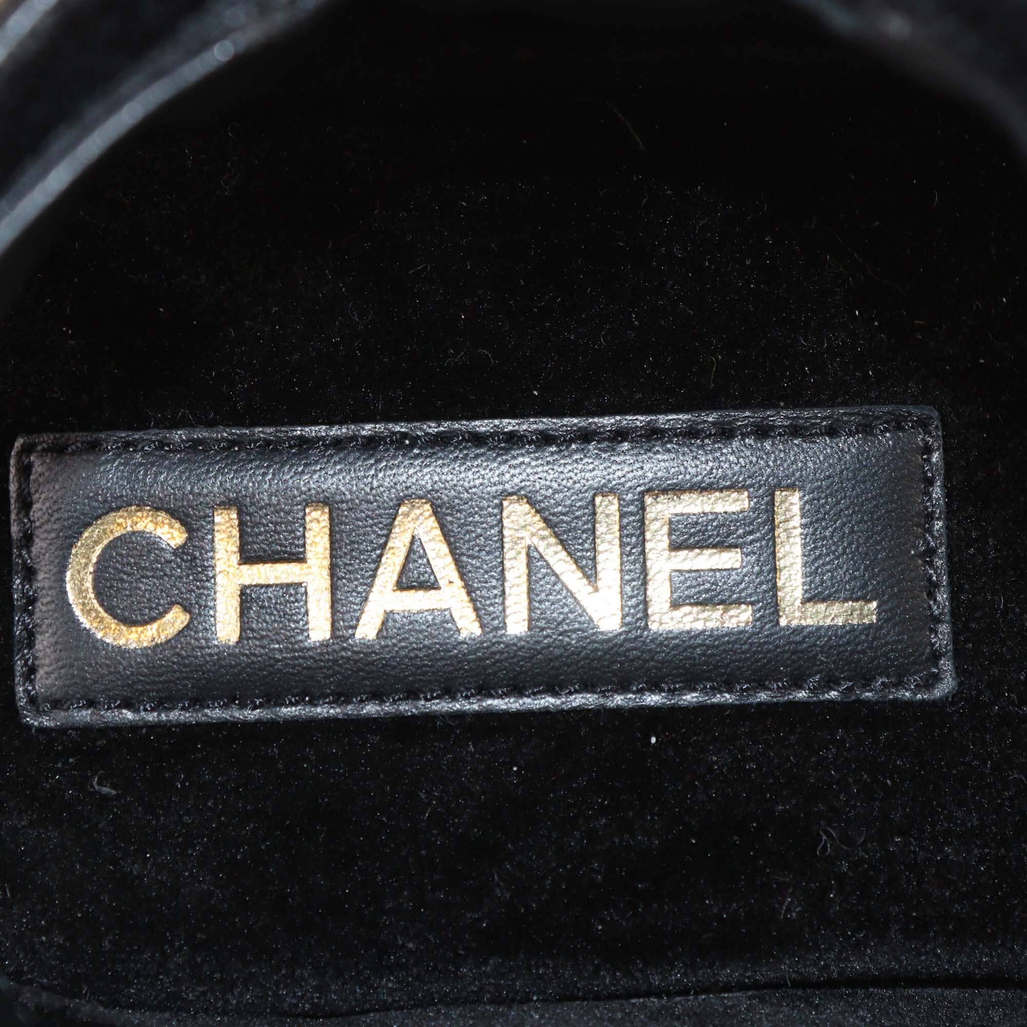 Chanel Black Quilted Leather Logo Wedge Ankle Strap Sandals Womens Chanel