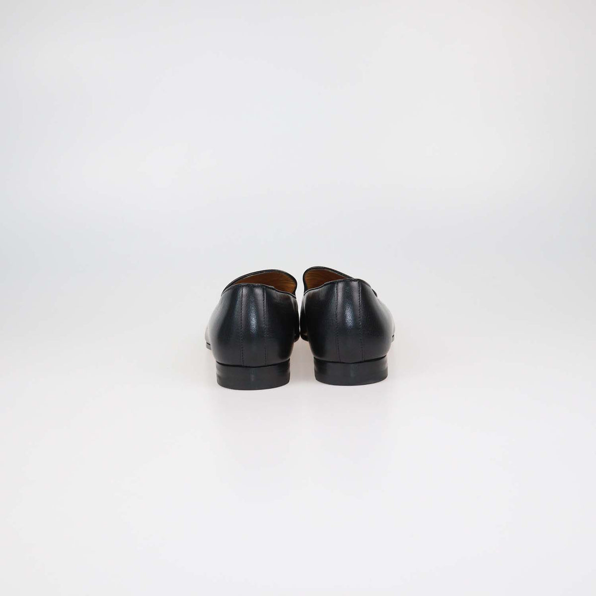 Gucci Black Glossy Leather Horsebit Loafers