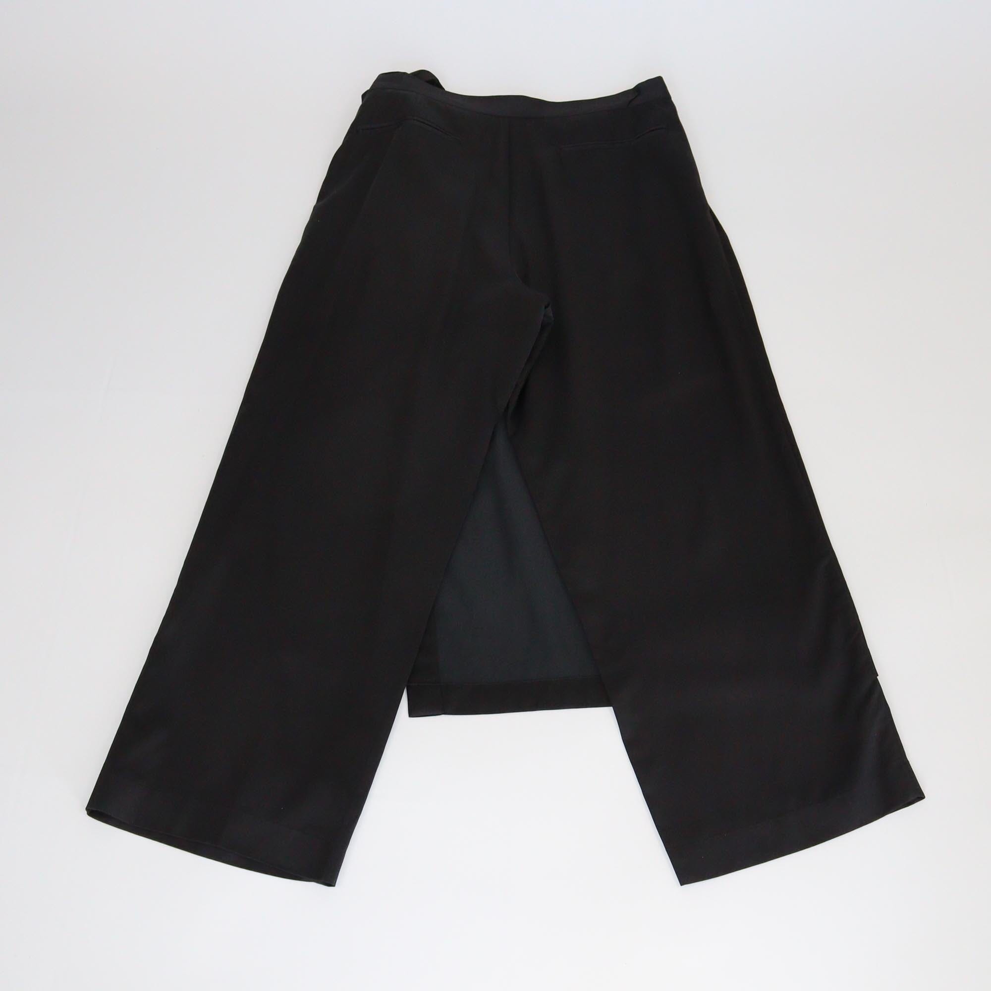 Dries van Noten Black Wrap Belted Straight Cut Pants Womens Dries van Noten
