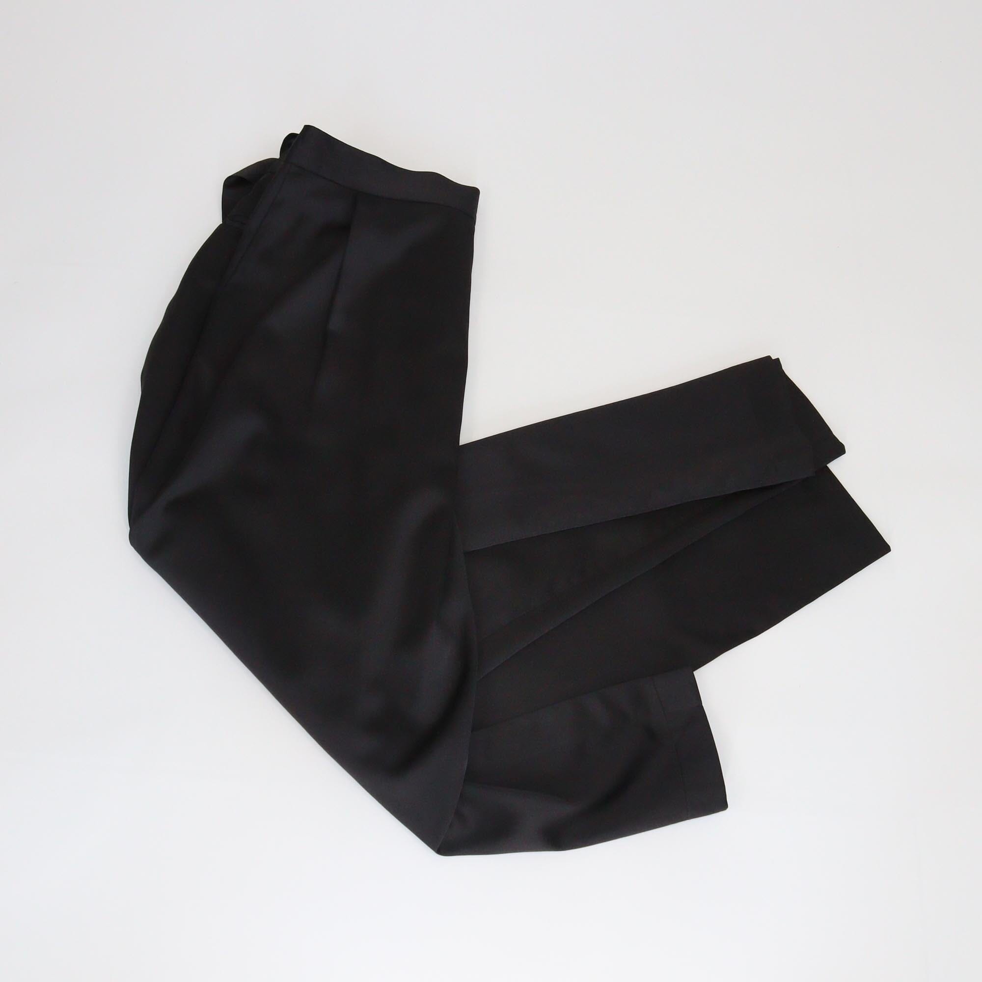 Dries van Noten Black Wrap Belted Straight Cut Pants Womens Dries van Noten