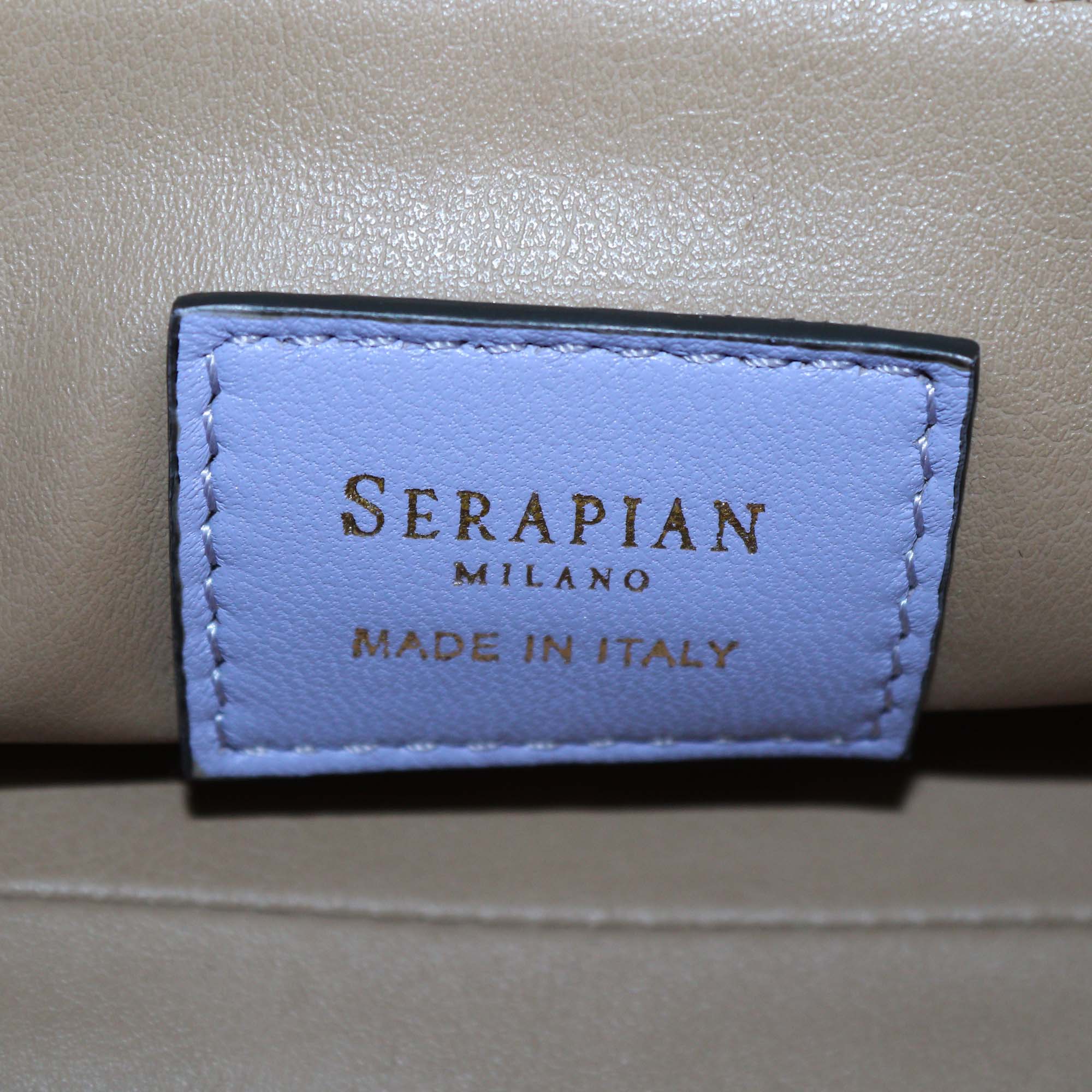 Serapian Lilac Leather Small 1928 Top Handle Bag