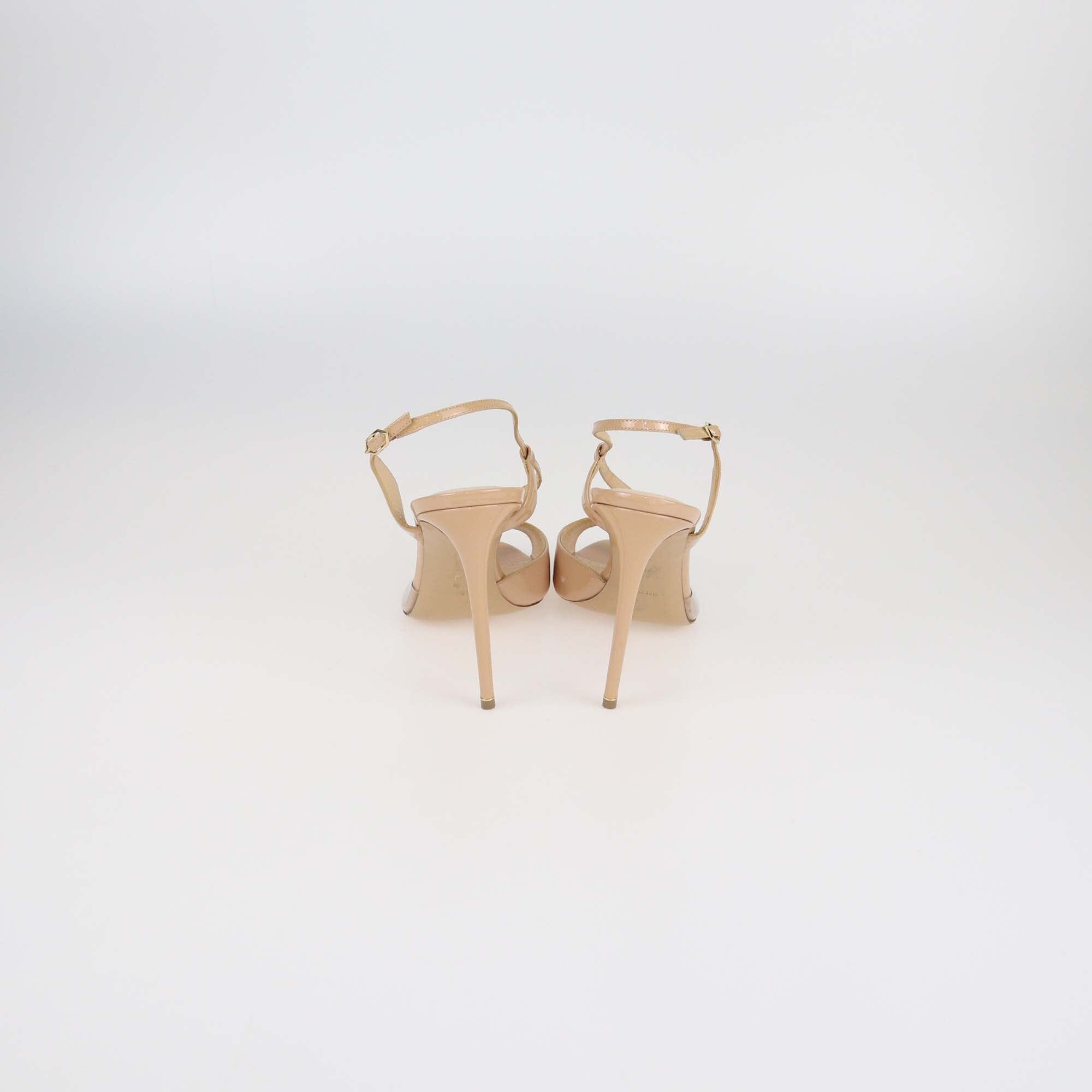 Nicholas Kirkwood Beige Patent Leather and Pvc Slingback Sandals Womens Nicholas Kirkwood