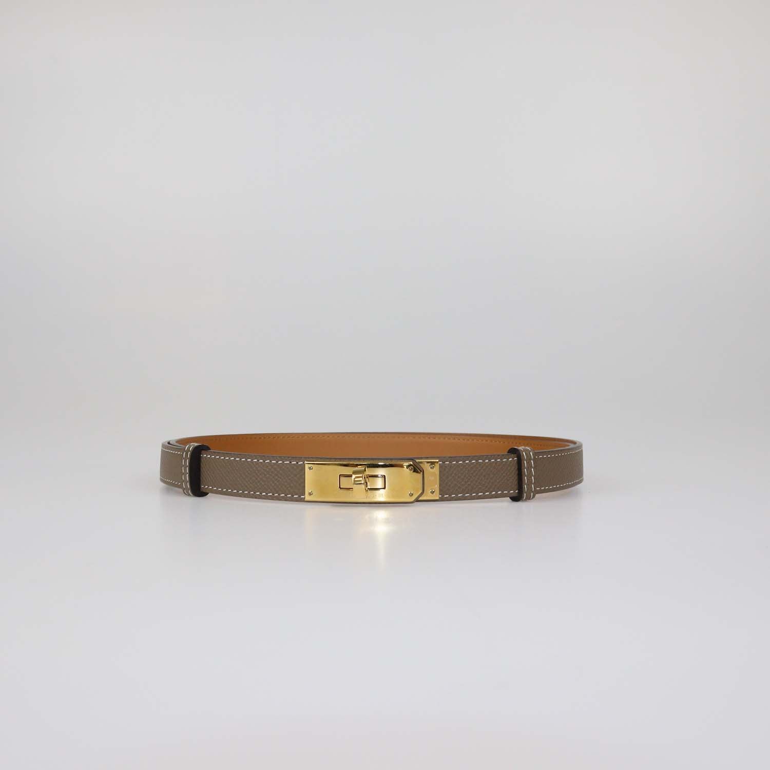 Hermes Etoupe Epsom Leather Kelly 18 Belt