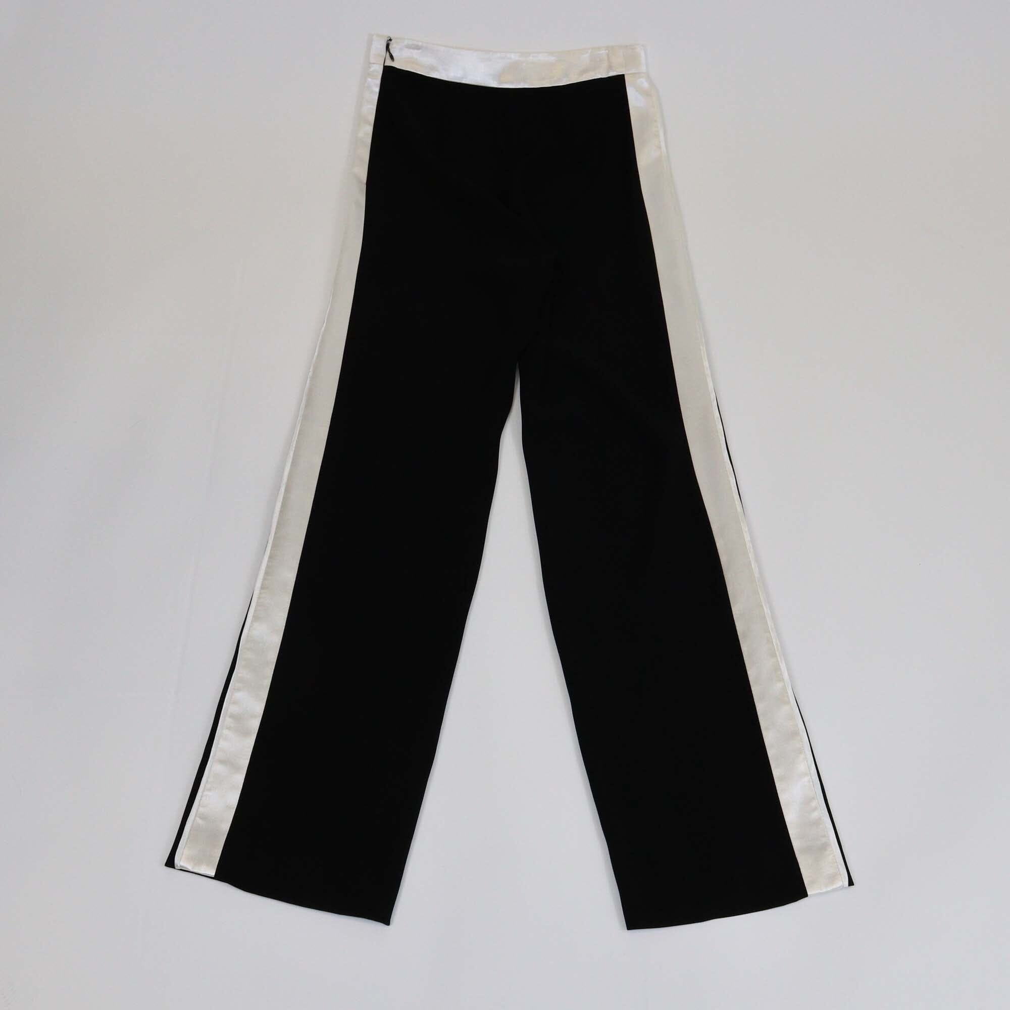 Lanvin Black/Metallic Straight Leg Pants Womens Lanvin