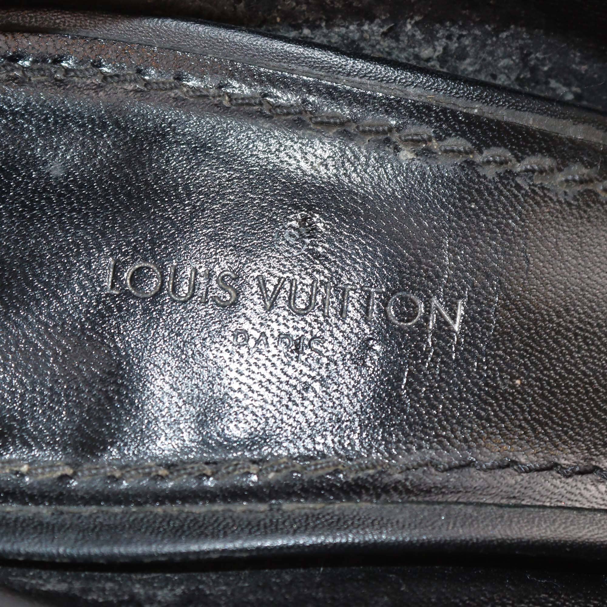 Louis Vuitton Black/Brown Leather and Monogram Canvas Pointed Toe Block Heel Pumps Womens Louis Vuitton
