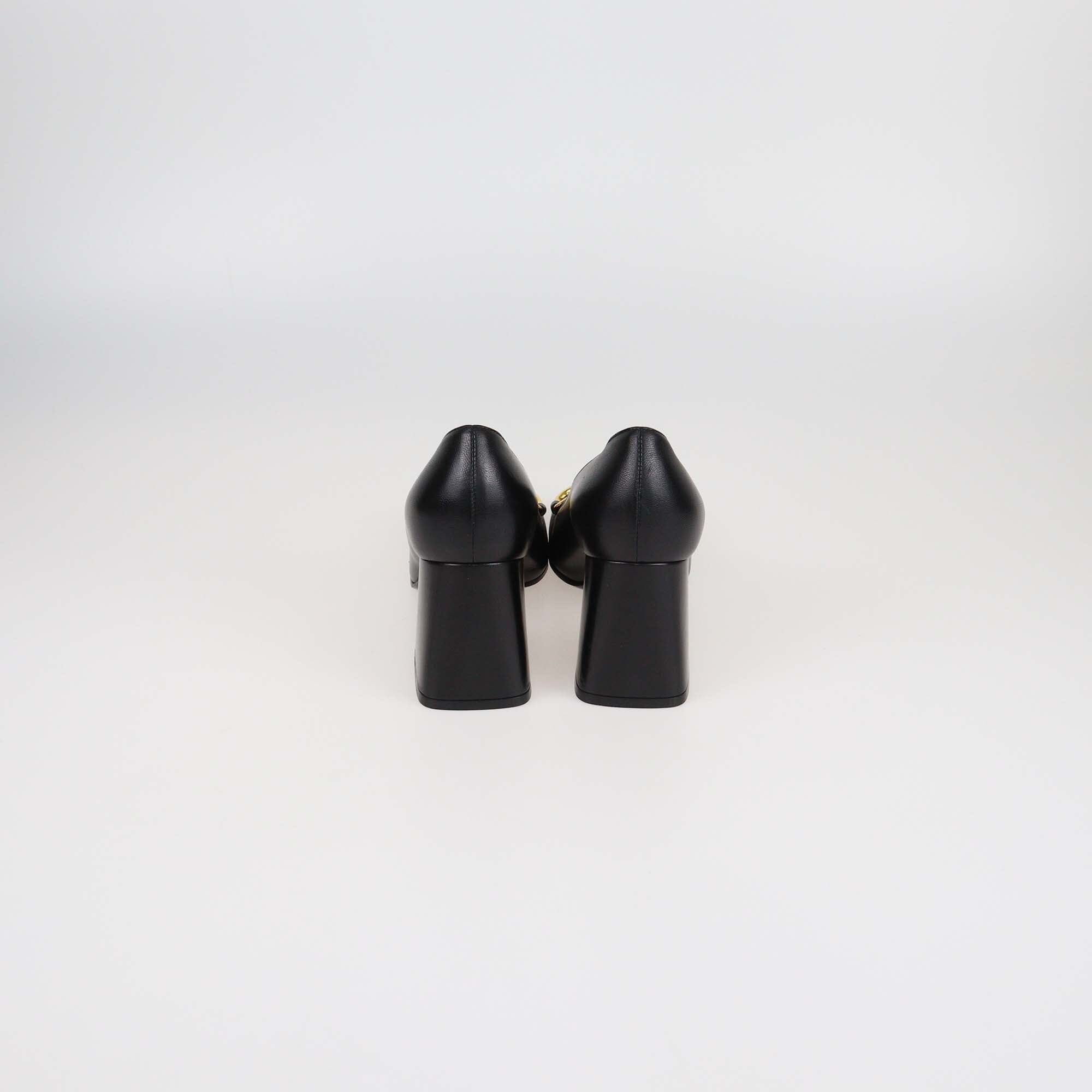 Gucci Black Leather Horsebit Pumps Womens Gucci