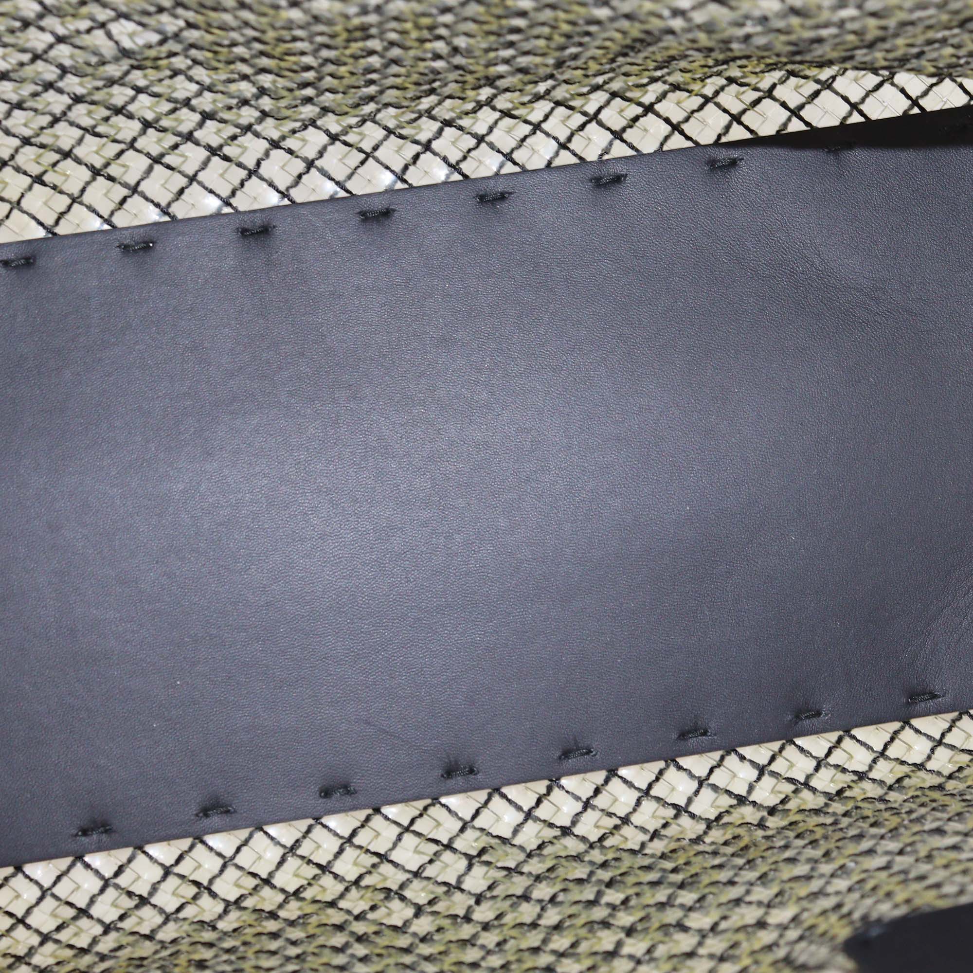 Bottega Veneta Black/Clear Woven PVC and Leather Large Limited Edition 241/500 Cabat Tote
