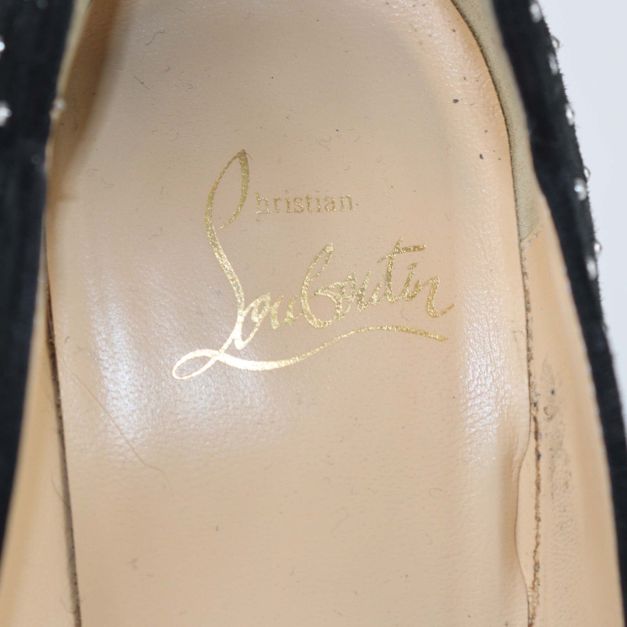 Christian Louboutin Black Studded Suede Hot Chick Pumps Womens Christian Louboutin