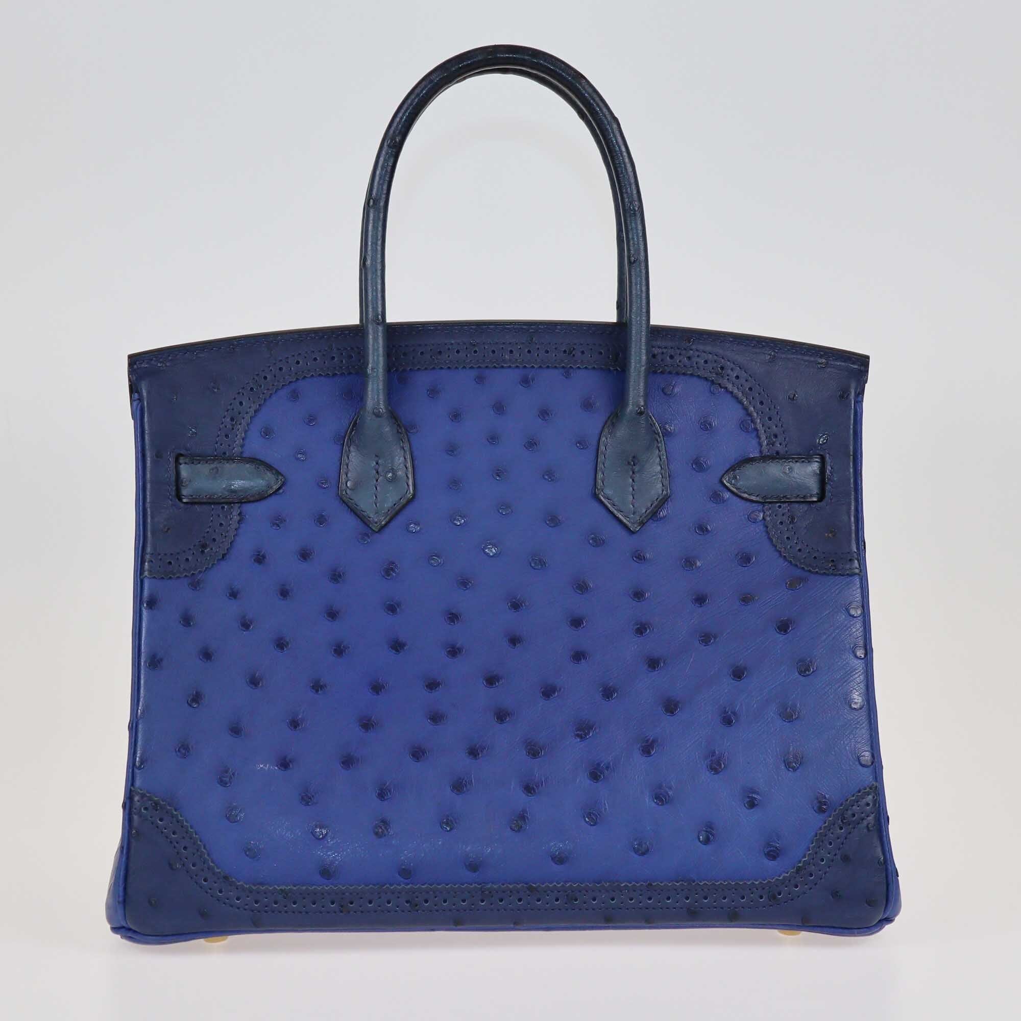 Hermes Tricolor Ostrich Ghillies Birkin 30 Bags Hermes