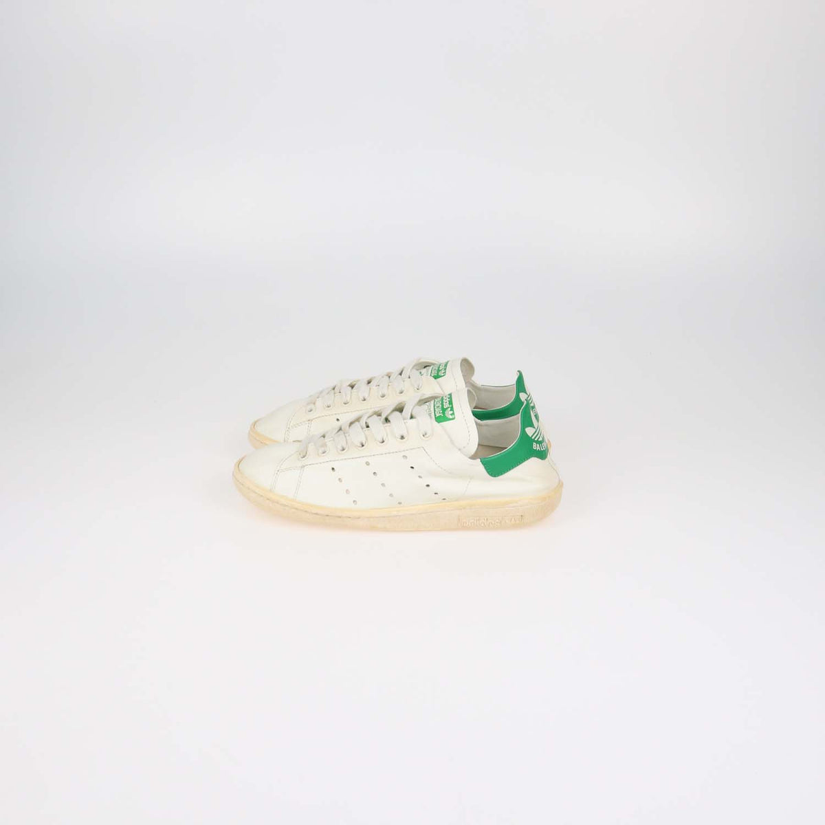 Balenciaga x Adidas Off White Leather Stan Smith Worn Out Sneakers