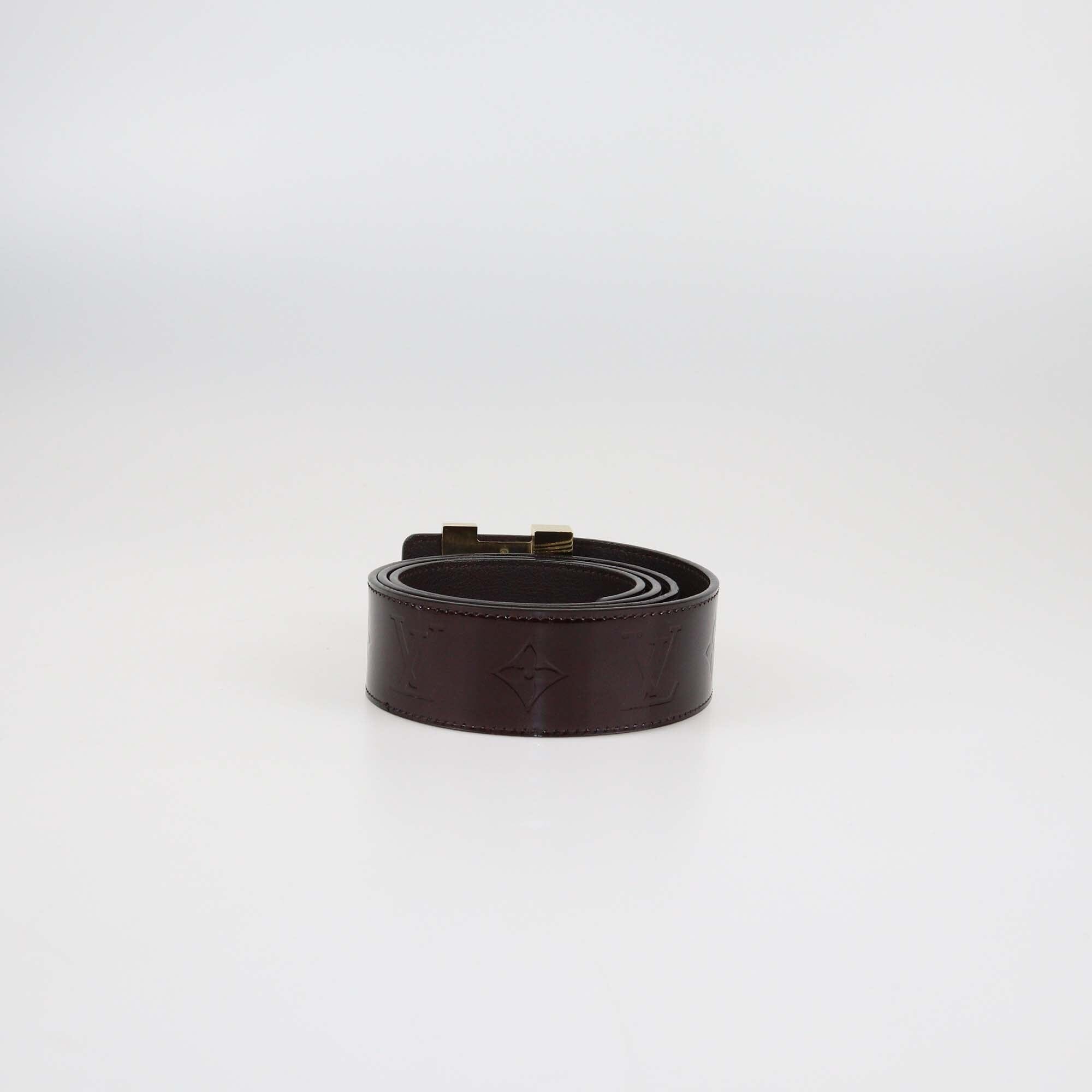 Louis Vuitton Amarante Vernis Leather LV Initiales Waist Belt Womens Louis Vuitton