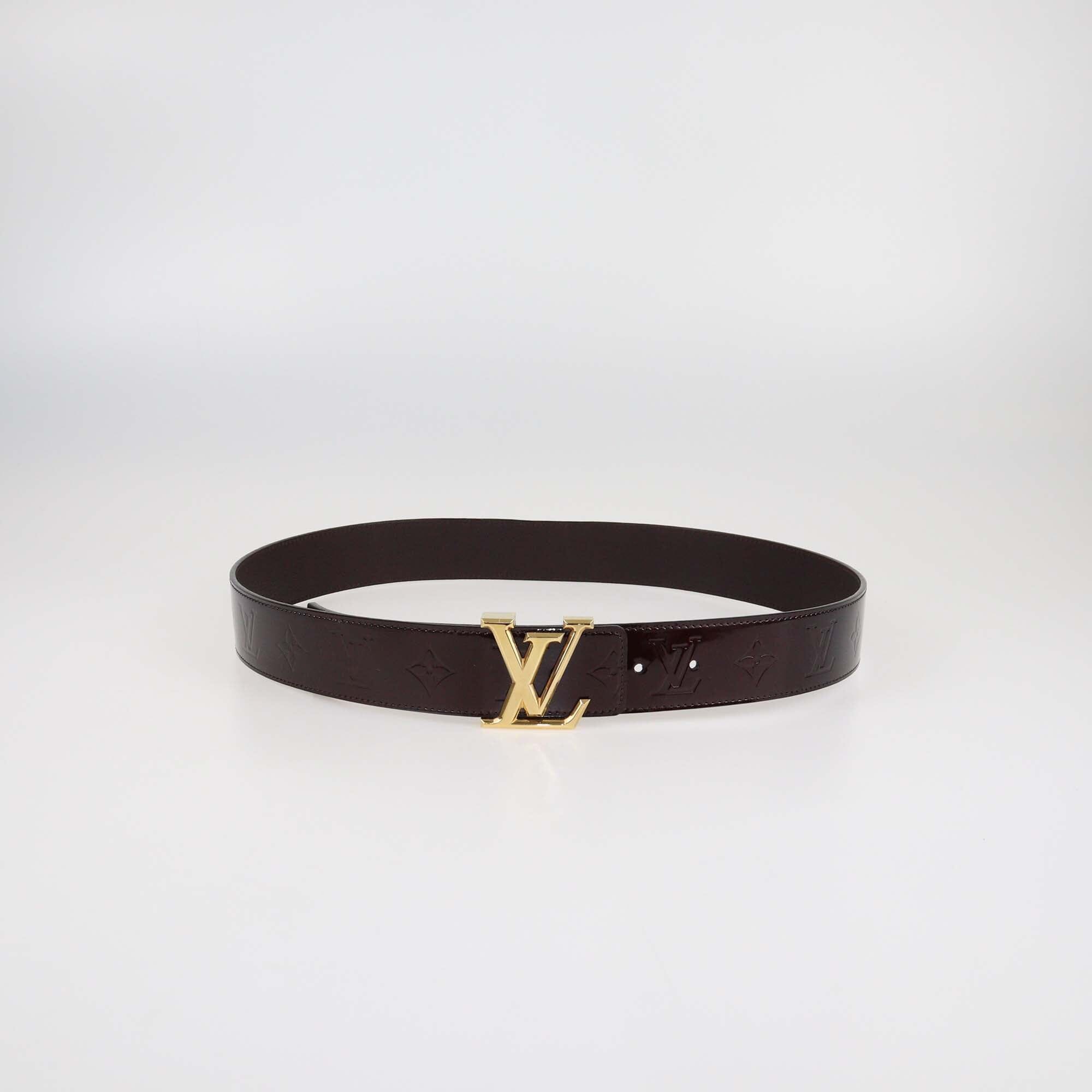Louis Vuitton Amarante Vernis Leather LV Initiales Waist Belt Womens Louis Vuitton