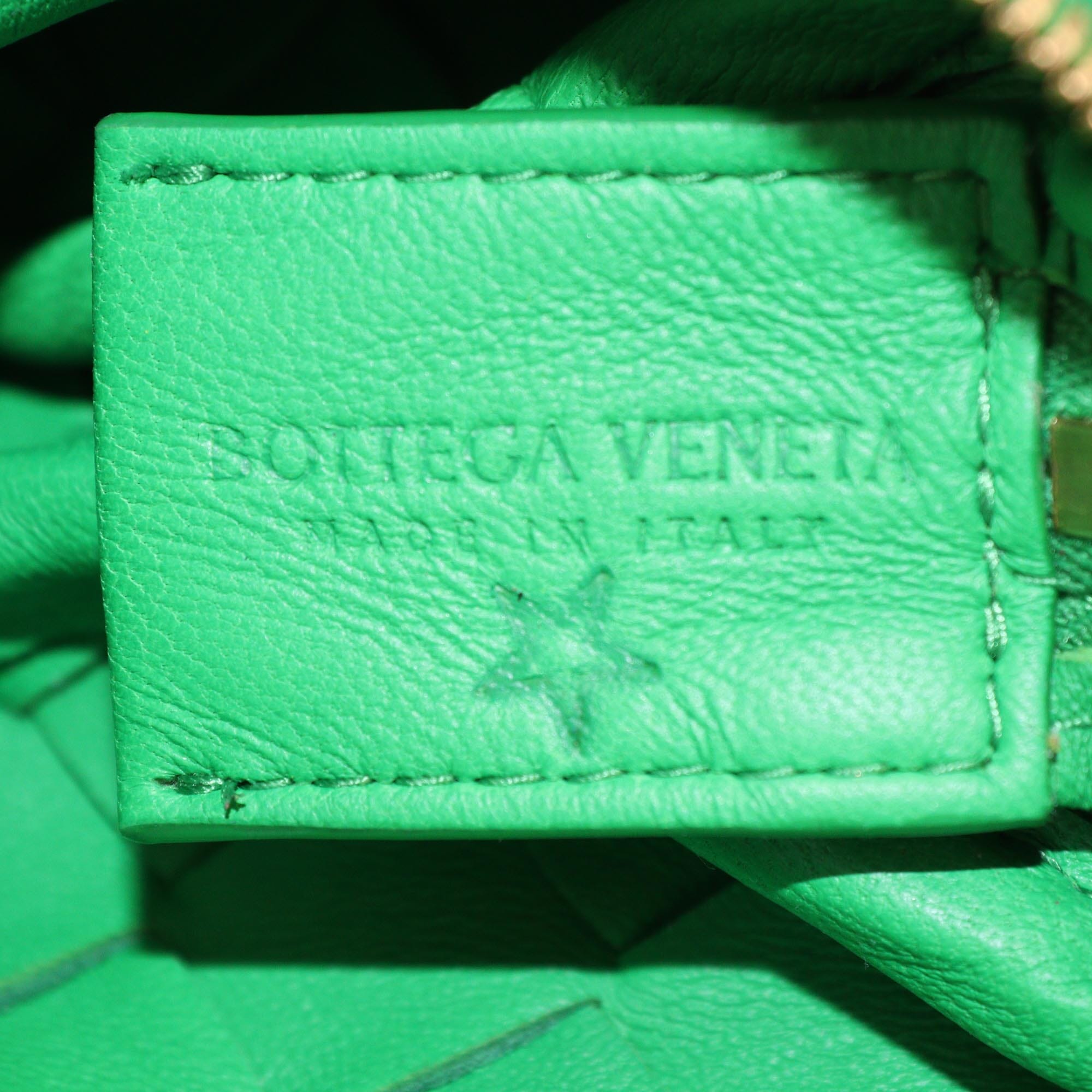 Bottega Veneta Metallic Green Intrecciato Mini Loop Camera Bag Womens Bottega Veneta