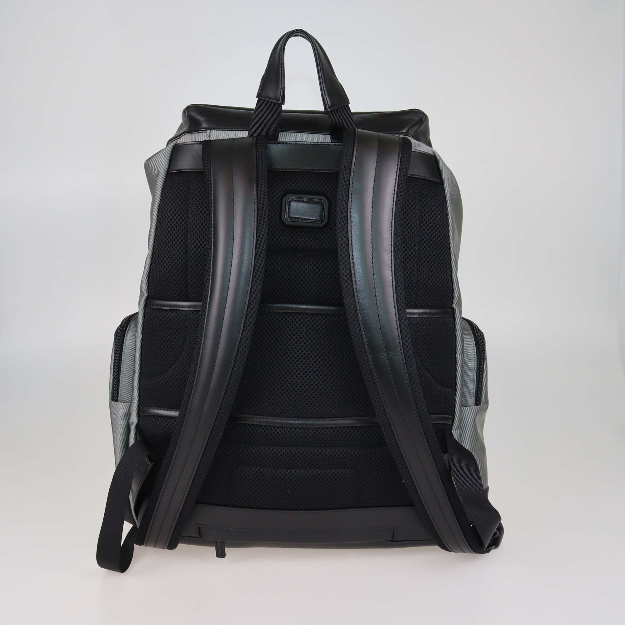 Montblanc Grey/Black Nylon and Leather Large Nightflight Backpack