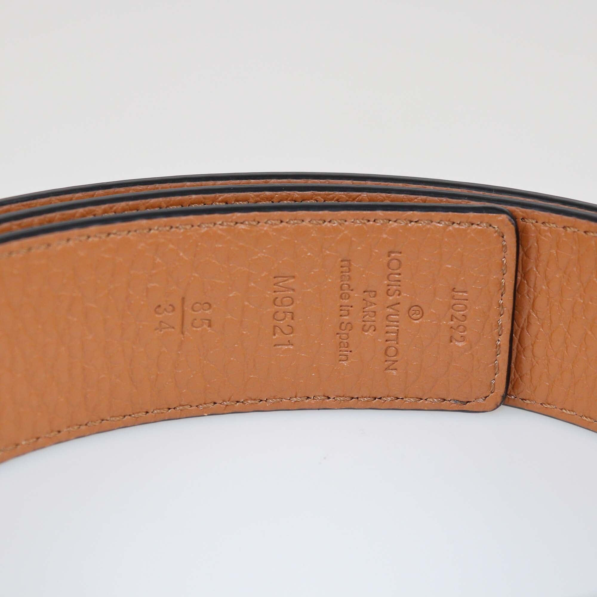 Louis Vuitton Black/Brown Leather LV Initiales Reversible Belt Womens Louis Vuitton