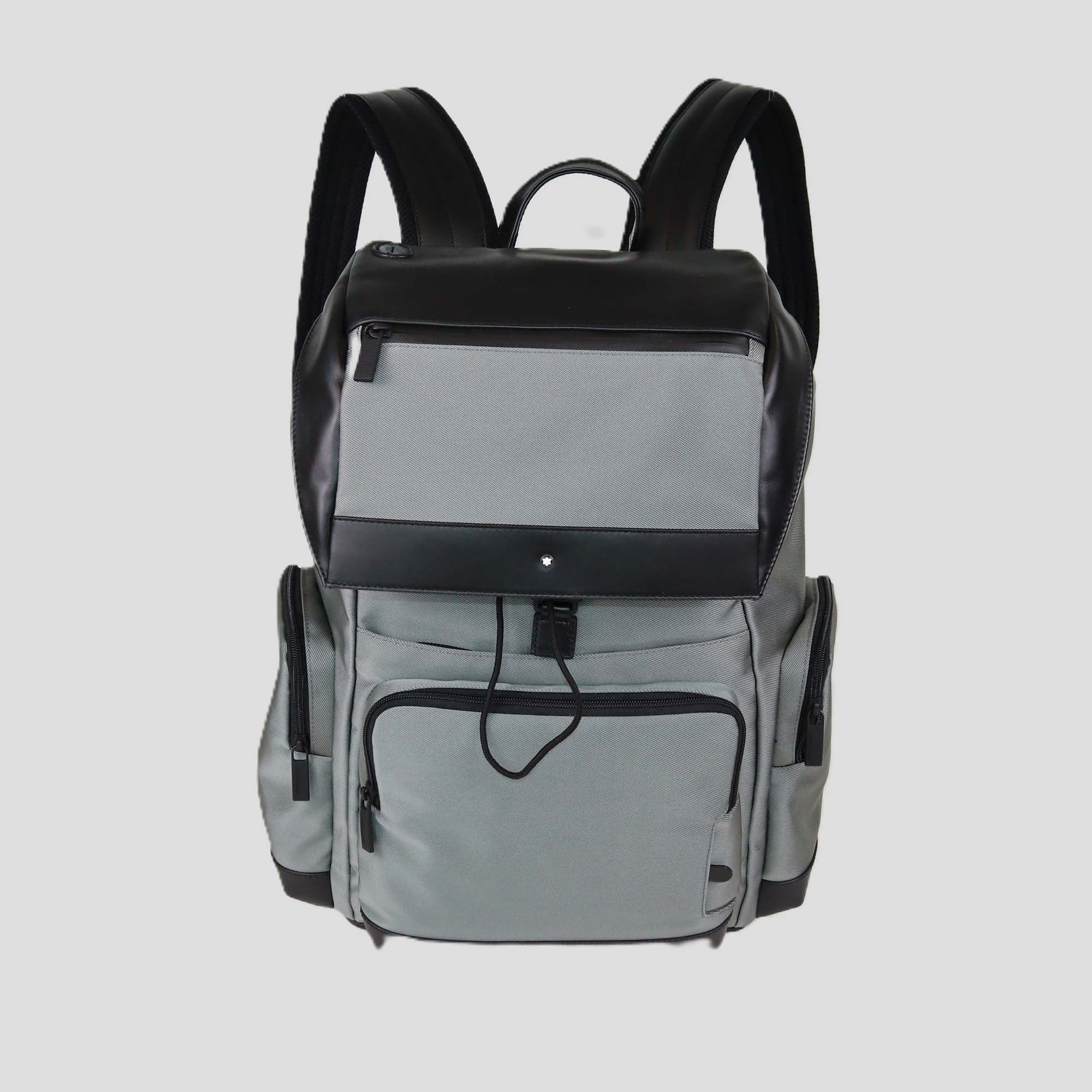 Montblanc Grey/Black Nylon and Leather Large Nightflight Backpack