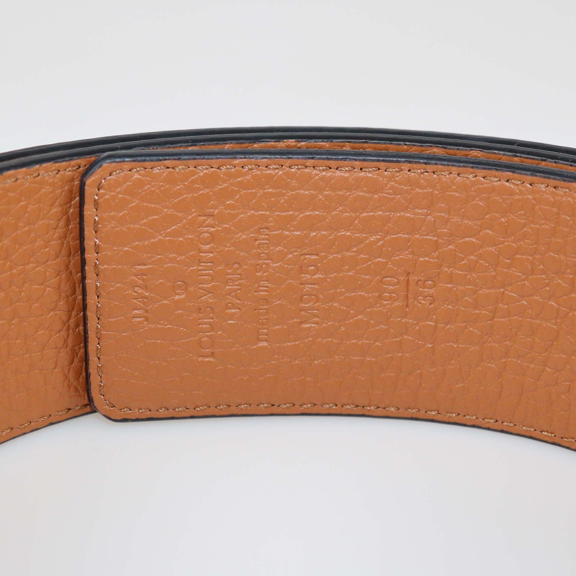 Louis Vuitton Black/Brown Leather LV Initiales Reversible Belt Mens Louis Vuitton