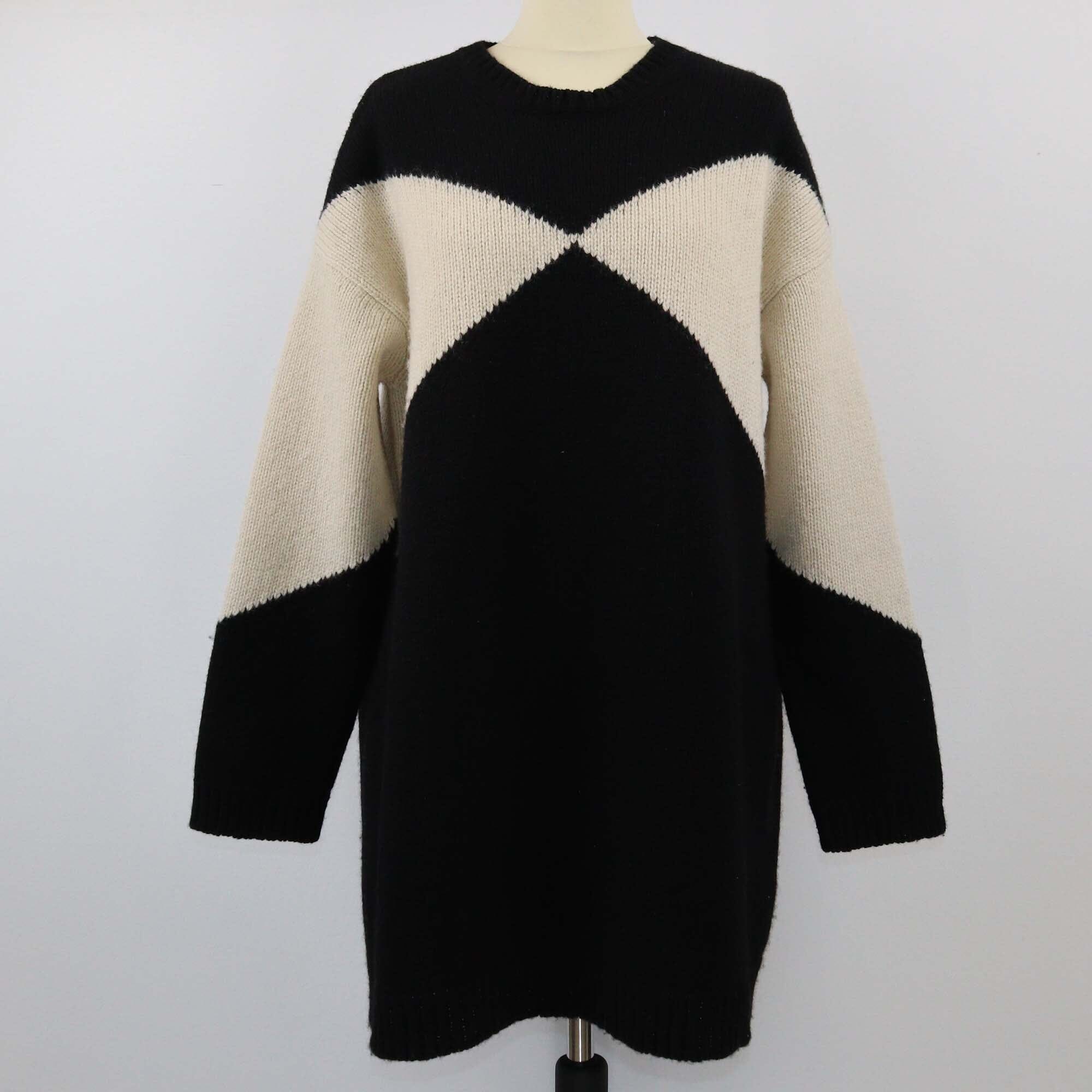 Valentino Black/Beige Knitted Midi Dress Womens Valentino