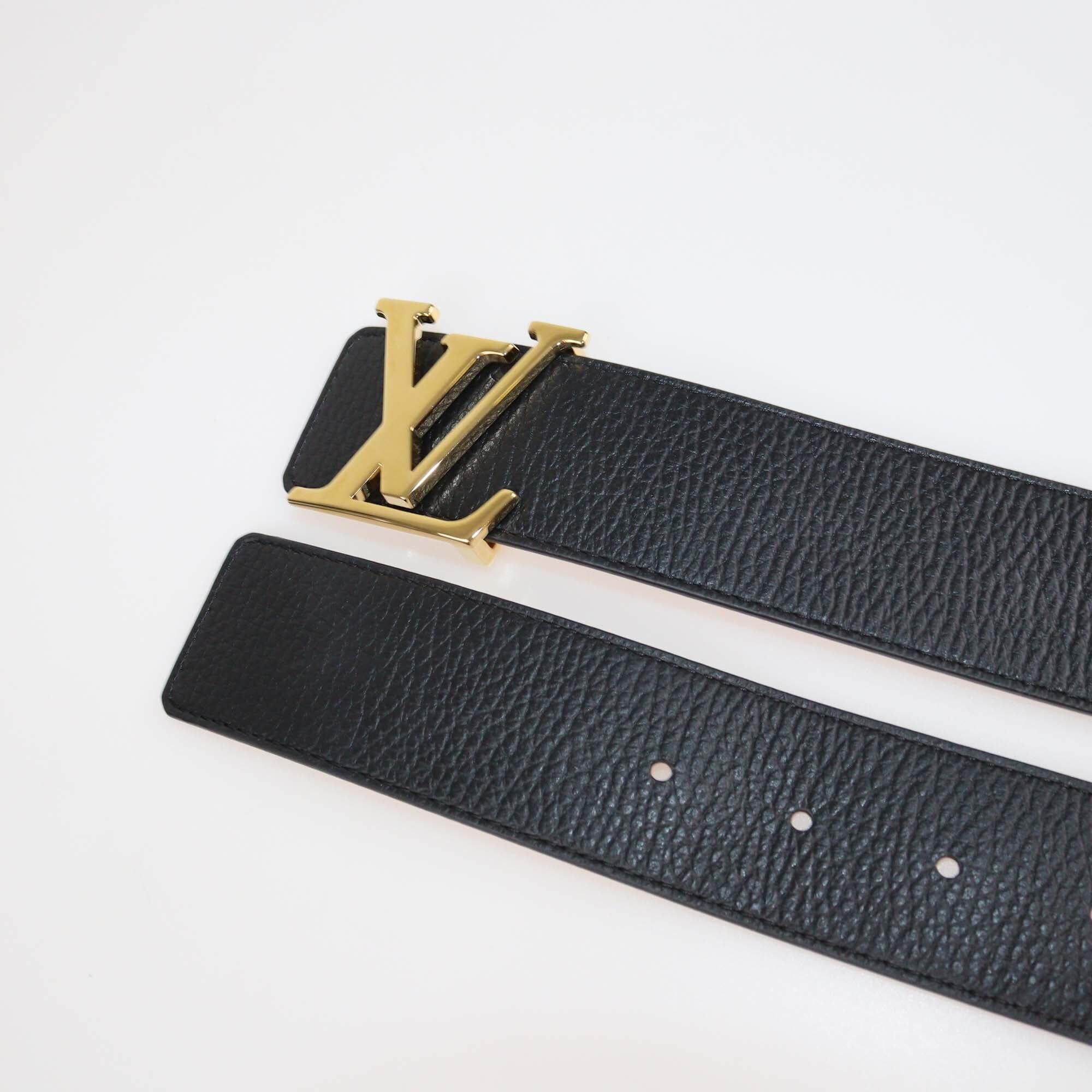 Louis Vuitton Black/Brown Leather LV Initiales Reversible Belt Mens Louis Vuitton