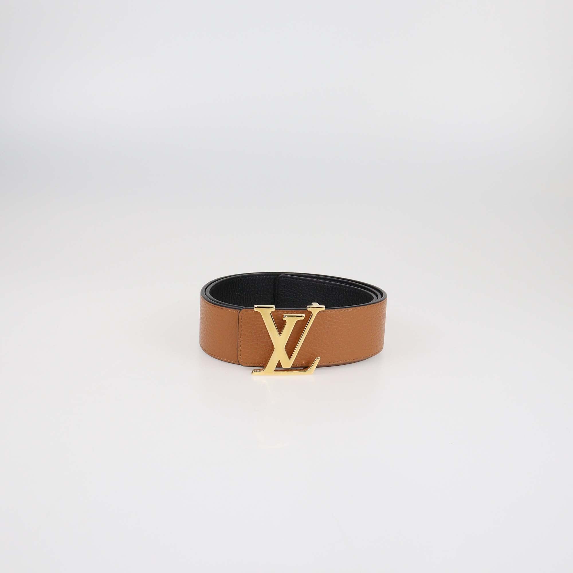 Louis Vuitton Black/Brown Leather LV Initiales Reversible Belt Mens Louis Vuitton