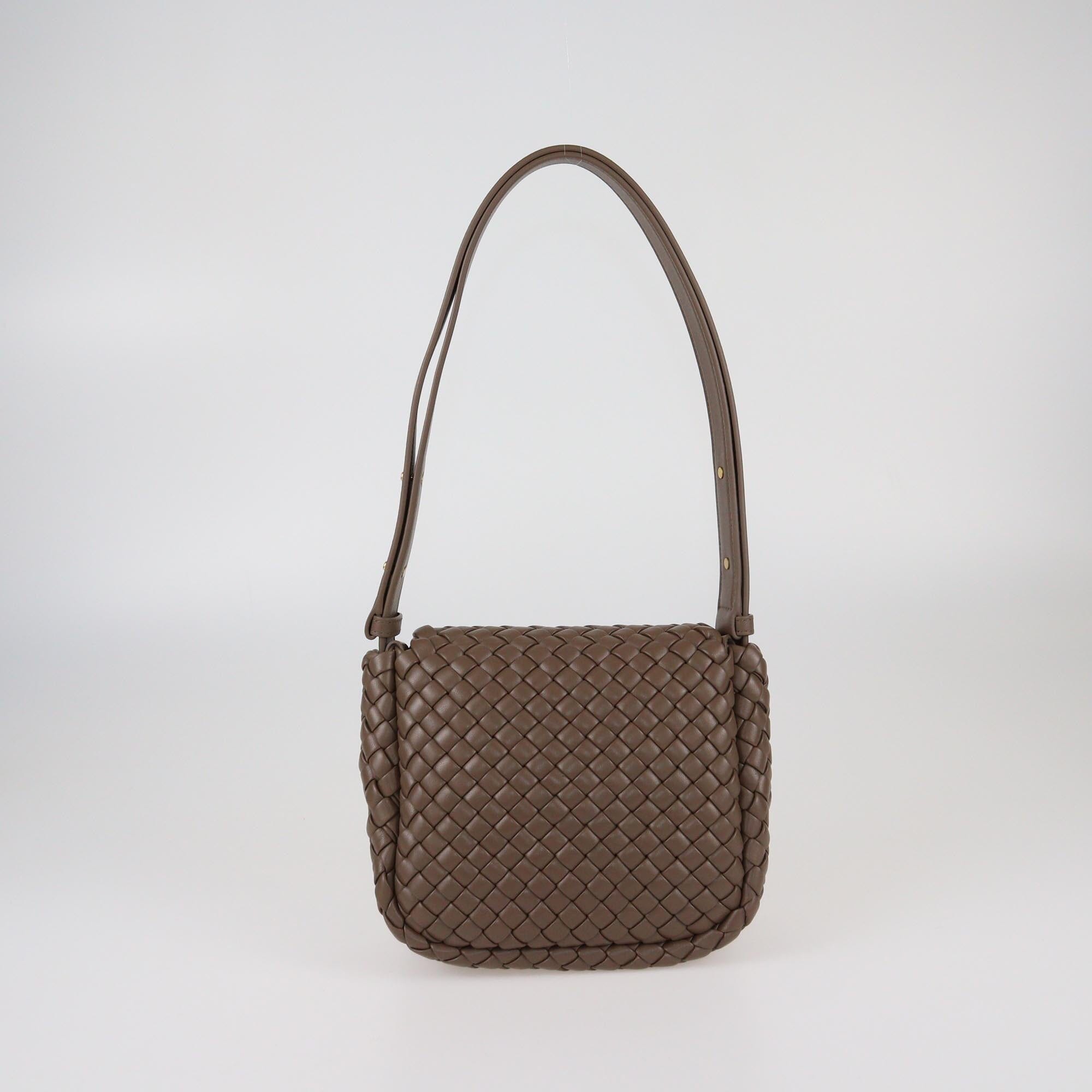Bottega Veneta Brown Padded Intrecciato Mini Cobble Shoulder Bag Womens Bottega Veneta