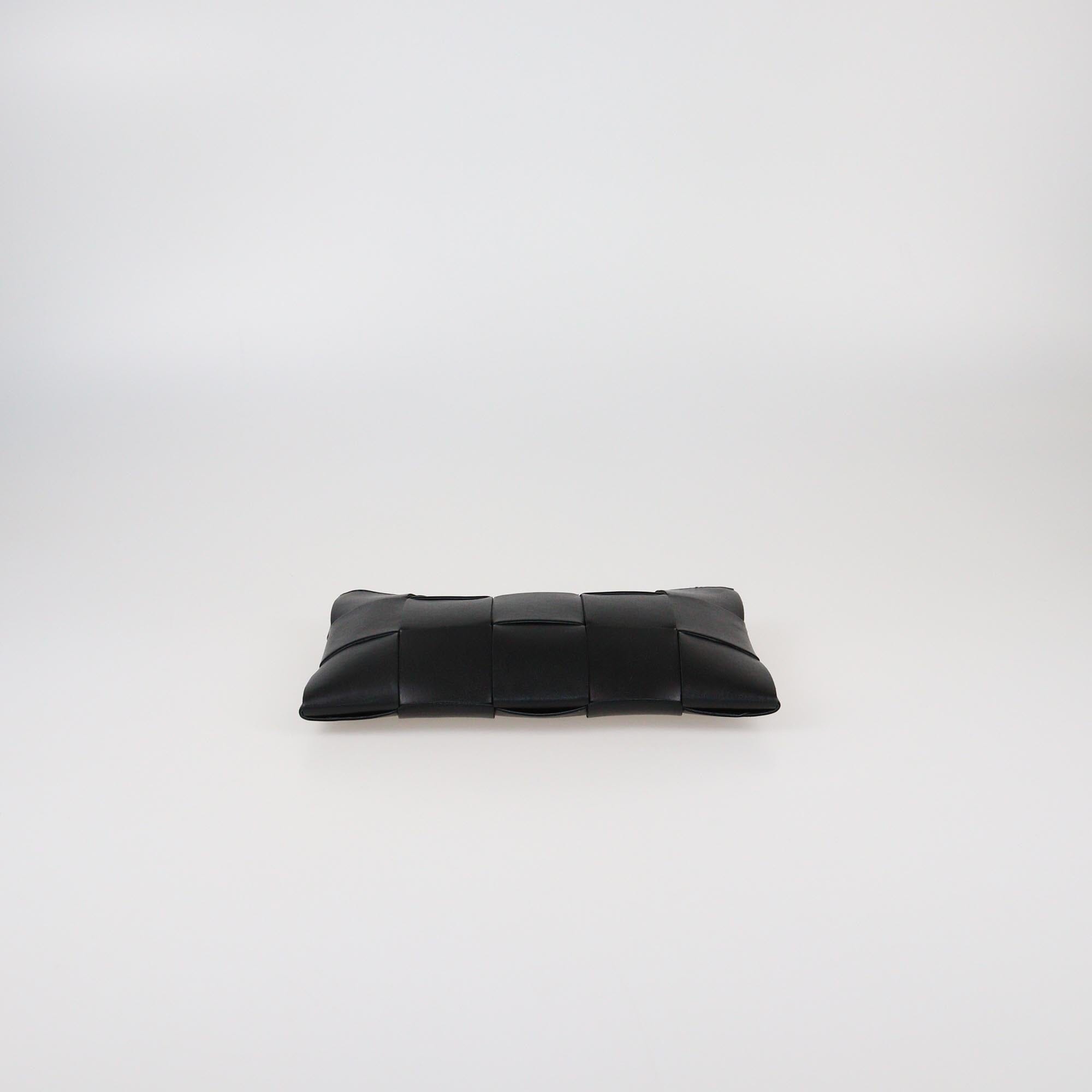 Bottega Veneta Black Intrecciato Cassette Flat Pouch Mens Bottega Veneta