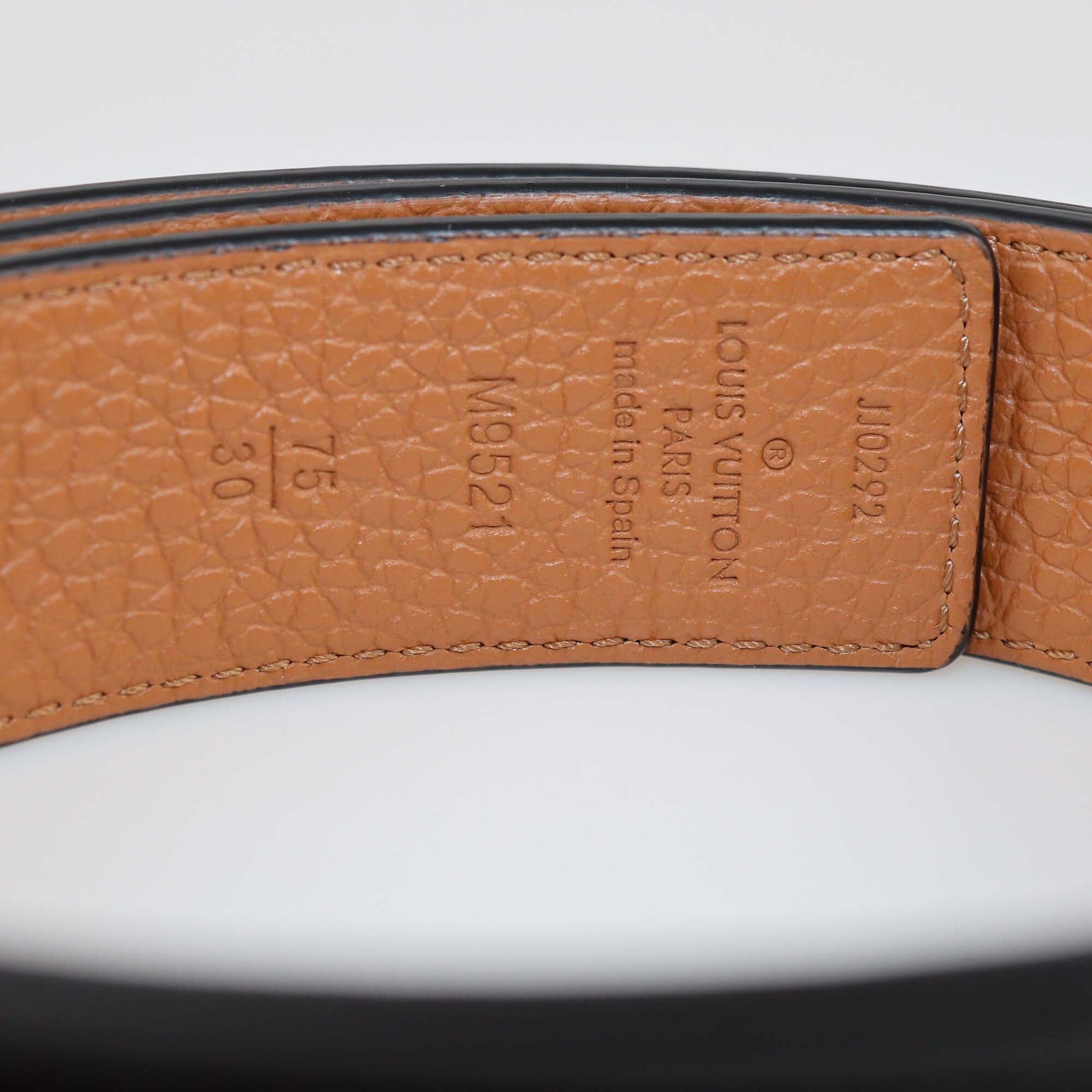 Louis Vuitton Black/Brown Leather LV Initiales Reversible Belt Womens Louis Vuitton