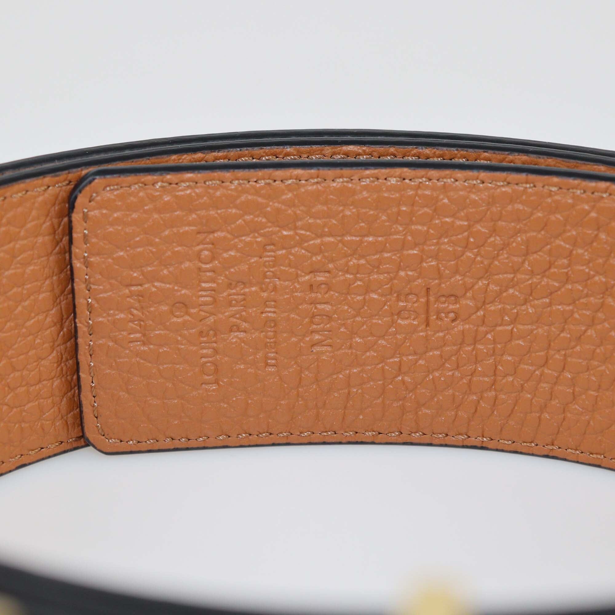 Louis Vuitton Black/Brown Leather LV Initiales Reversible Belt Mens Louis Vuitton