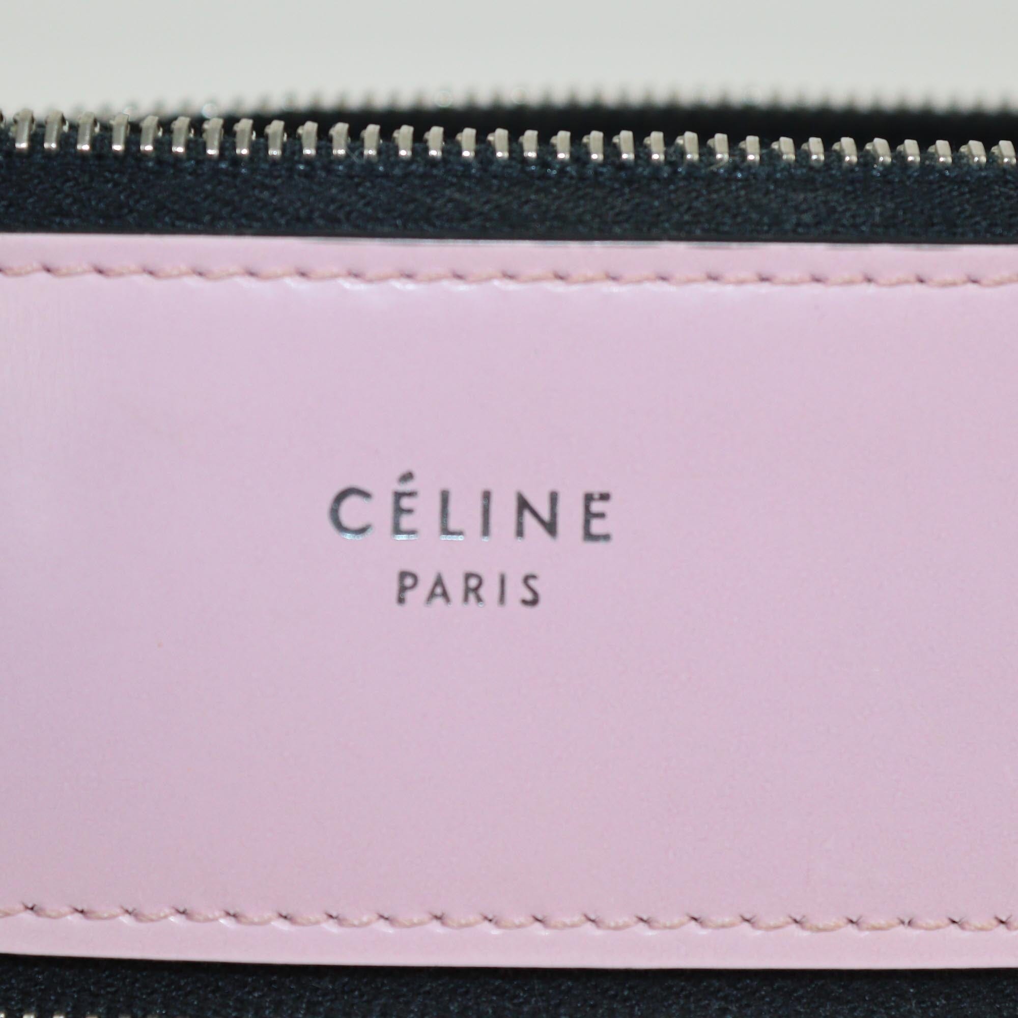 Celine Pink Patent Zip Flat Pouch Womens Celine