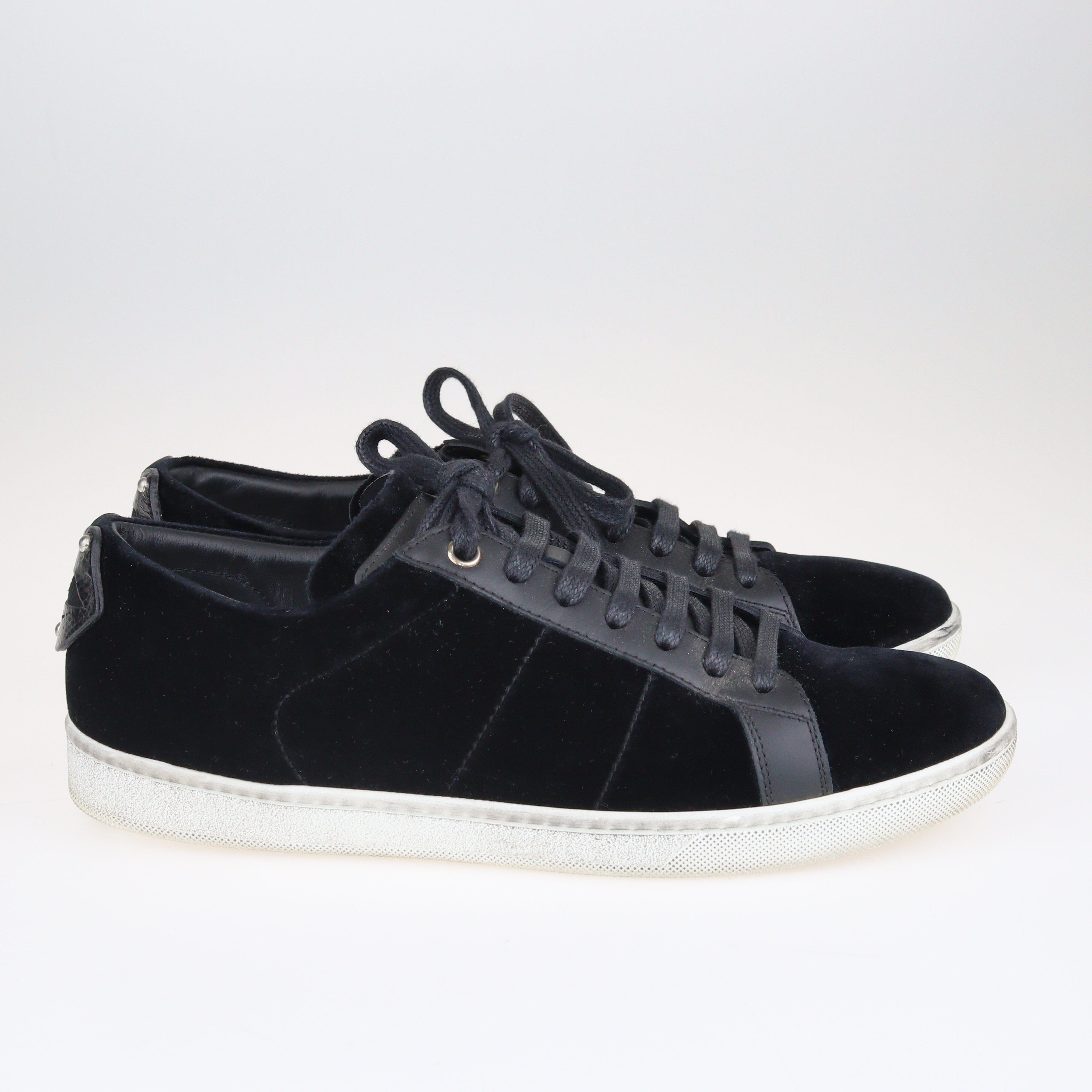 Black Signature Court Lips Low Top Sneakers Shoes Saint Laurent