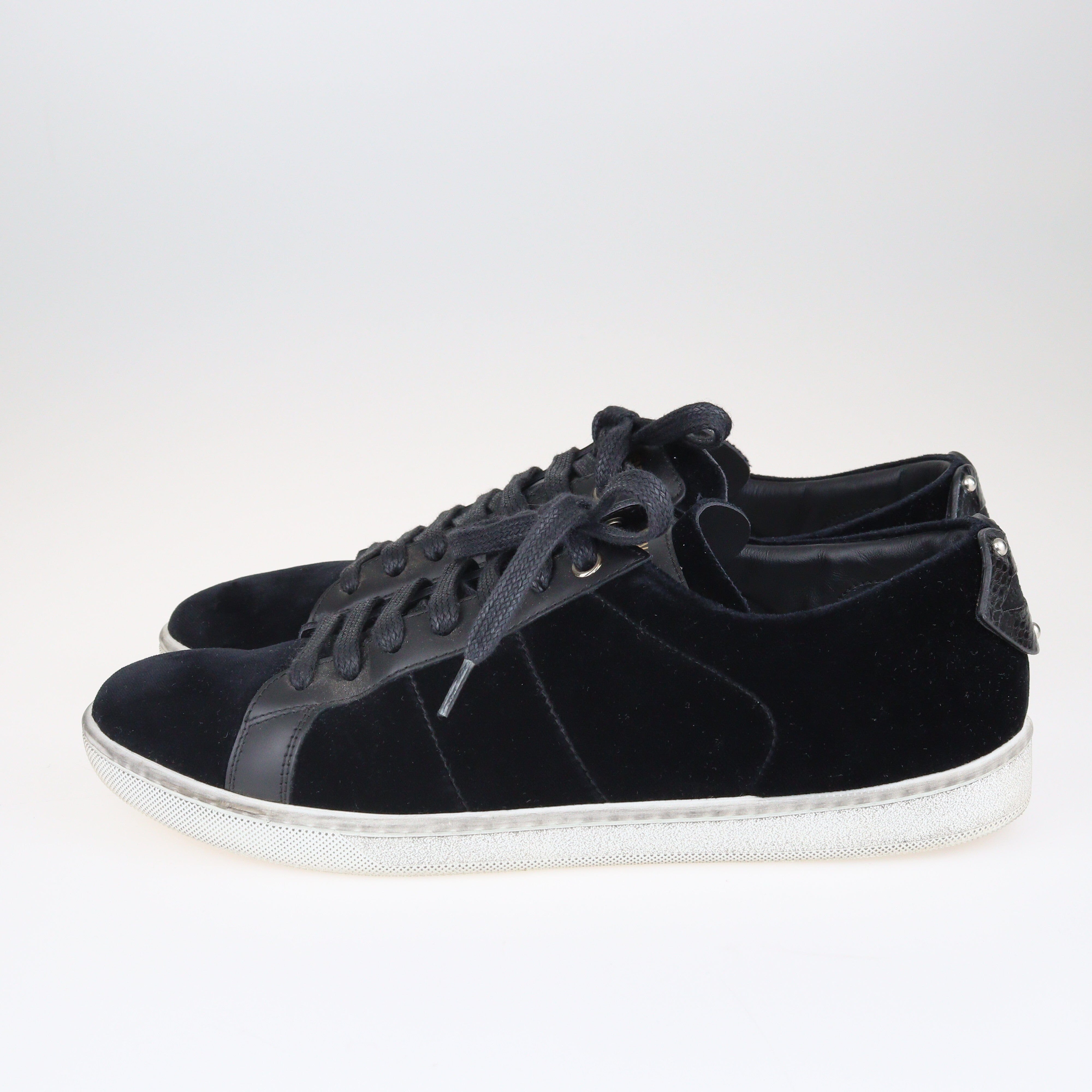 Black Signature Court Lips Low Top Sneakers Shoes Saint Laurent