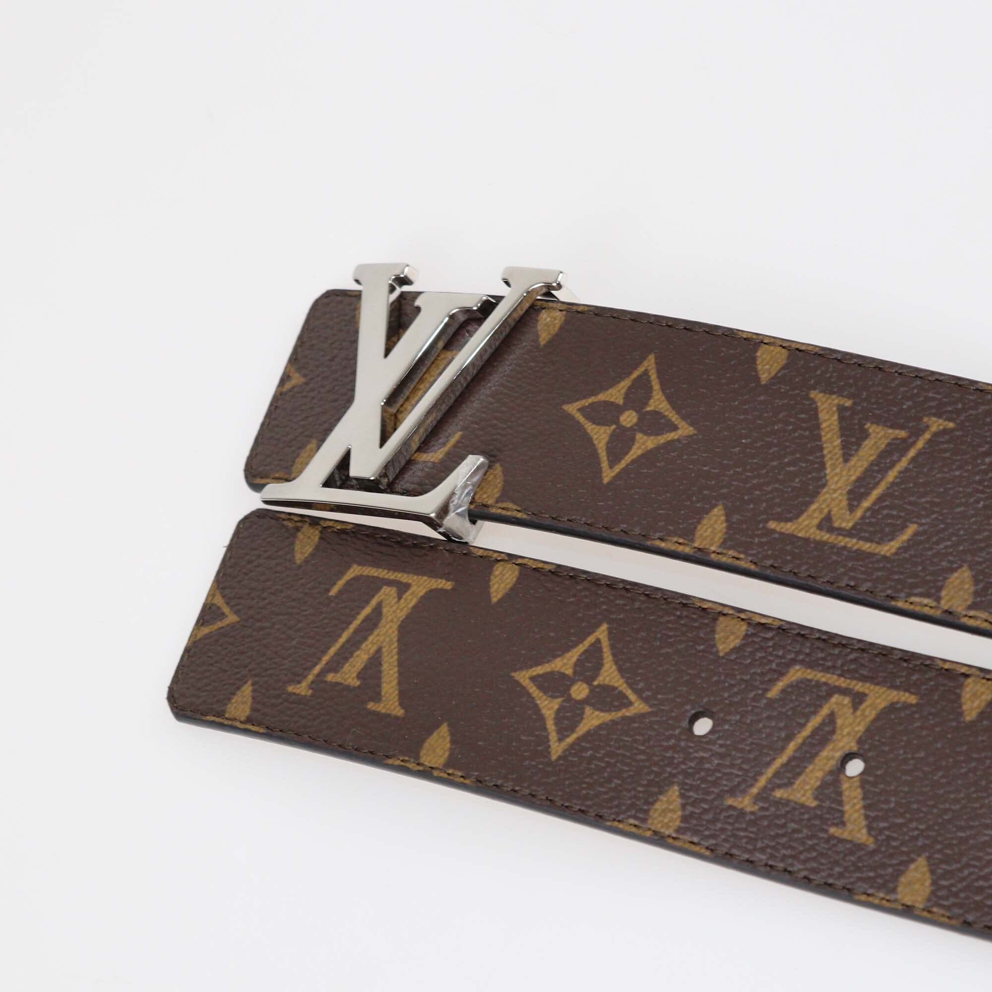 Louis Vuitton Black/Monogram Canvas & Leather Reversible 40MM Initiales Belt Mens Louis Vuitton